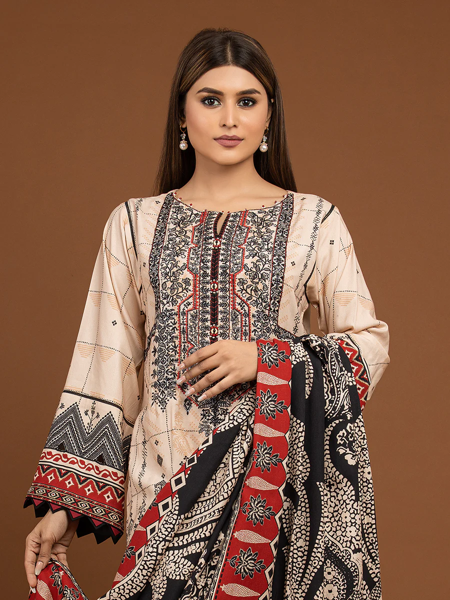 Embroidered Viscose Suit - EWU22V13-24045XXL - Image 2