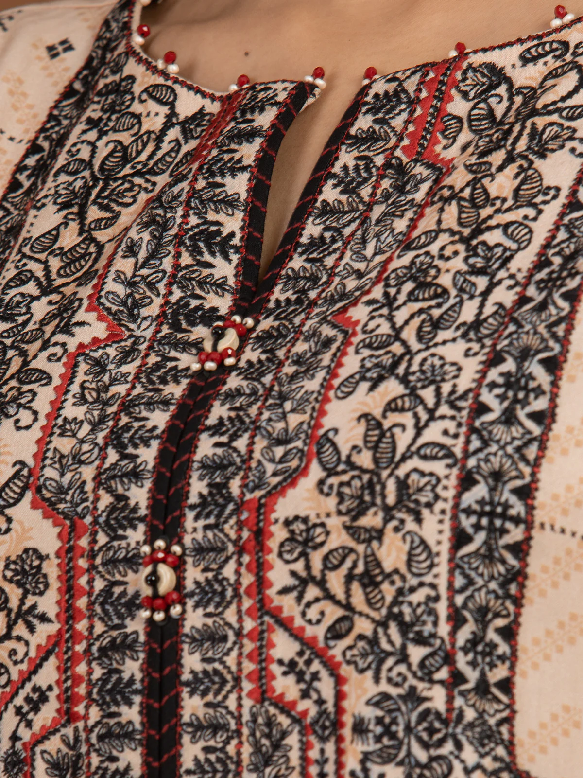 Embroidered Viscose Suit - EWU22V13-24045XXL - Image 3