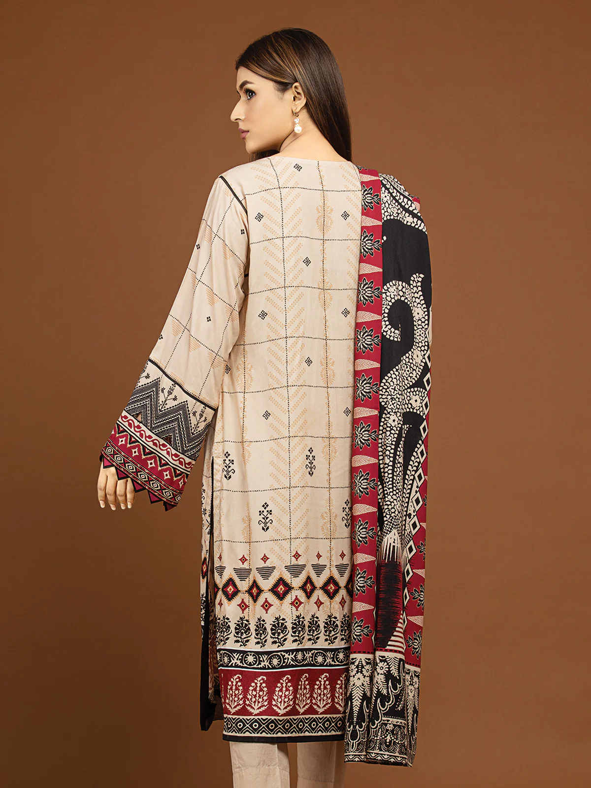 Embroidered Viscose Suit - EWU22V13-24045XXL - Image 6