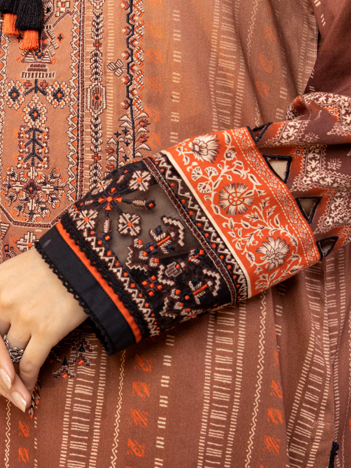 Embroidered Viscose Suit - EWU22V13-24046XXL - Image 3