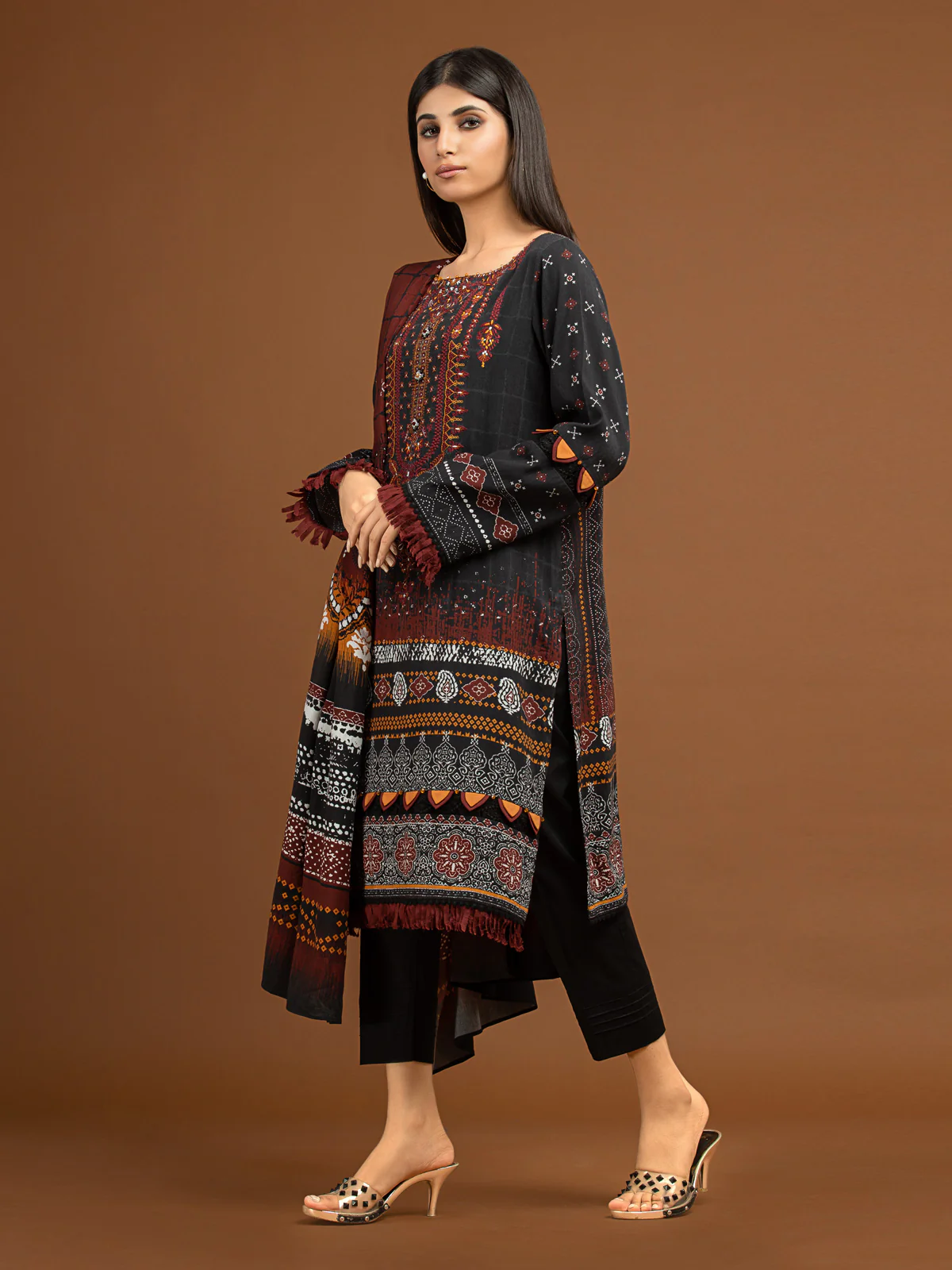 Embroidered Viscose Suit - EWU22V13-24048XXL - Image 4