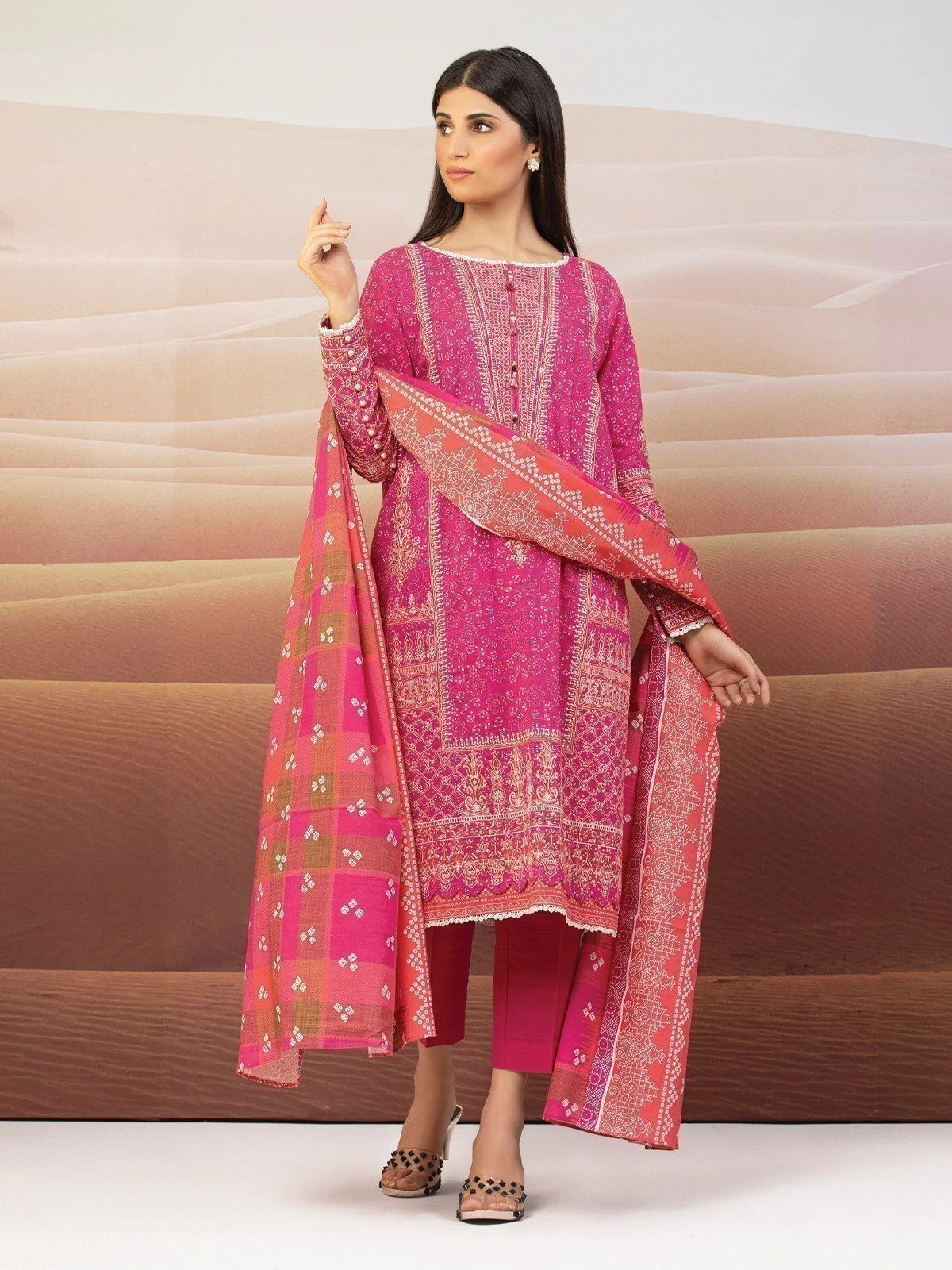 Embroidered Cotail Suit - EWU22V8-25001