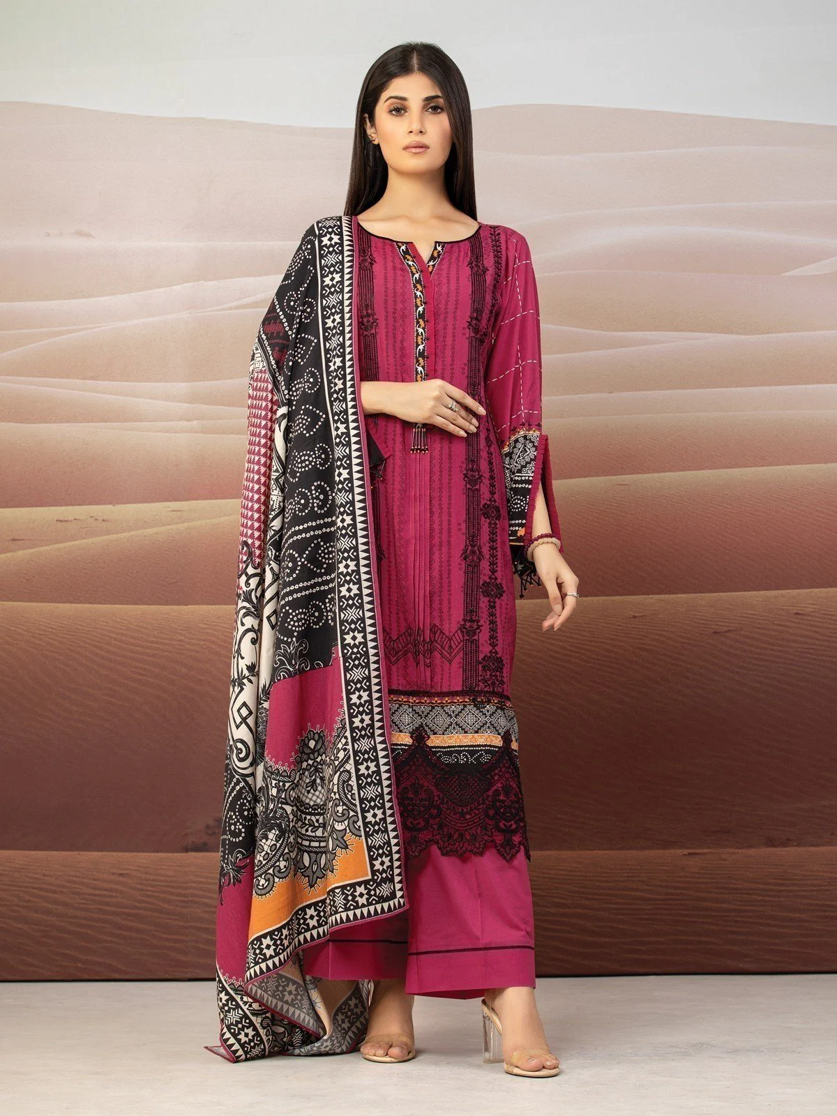 Embroidered Cotail Shirt Trouser - EWU22V8-25002ST