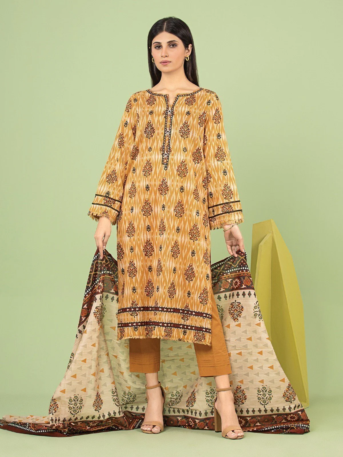 Printed Lawn Suit - EWU23A1-26046