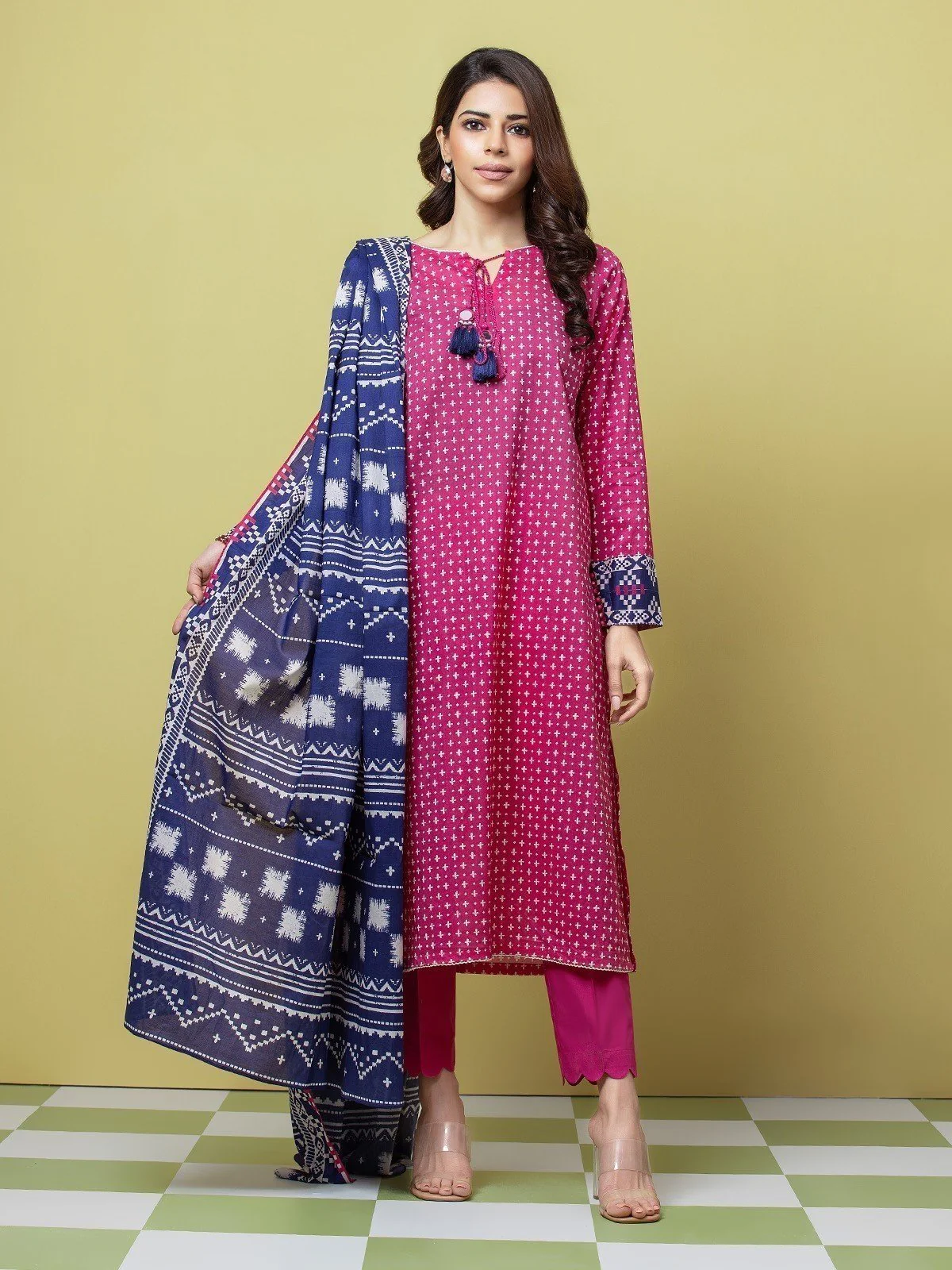 Printed Lawn Suit - EWU23A1-26074
