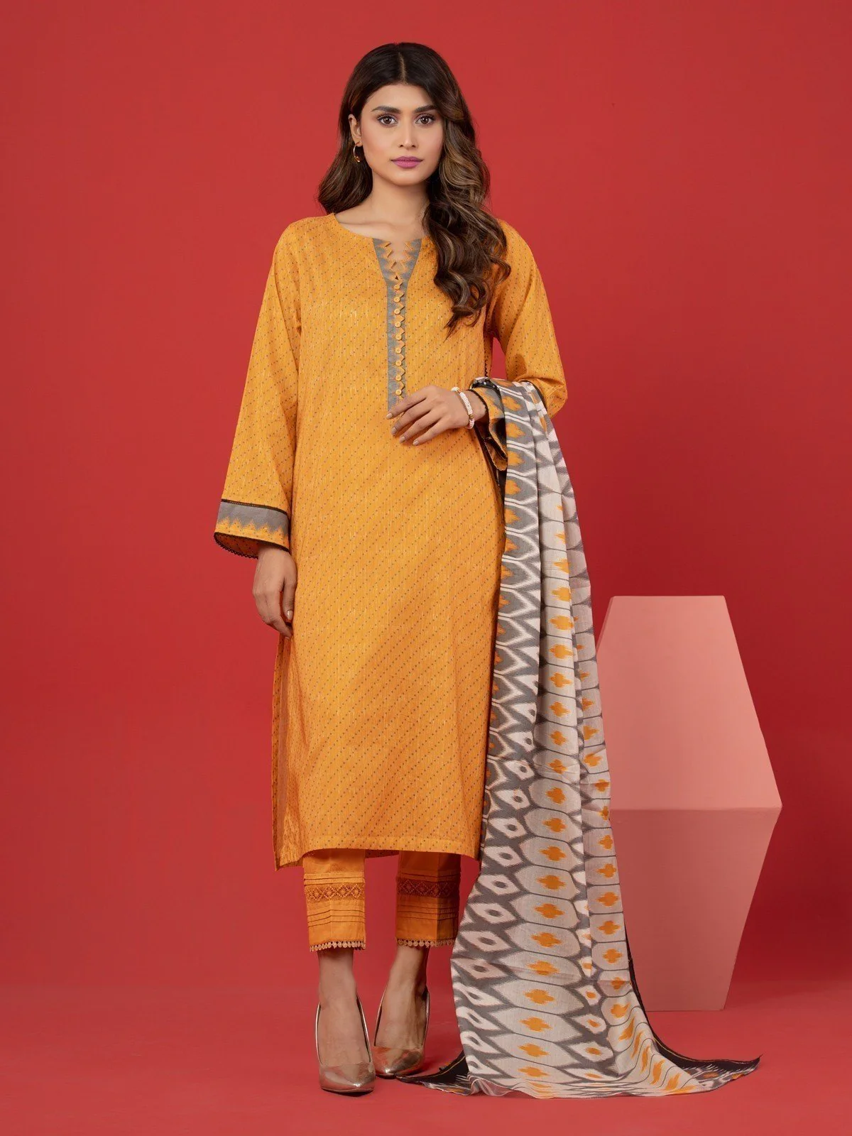 Printed Lawn Suit - EWU23A1-26078