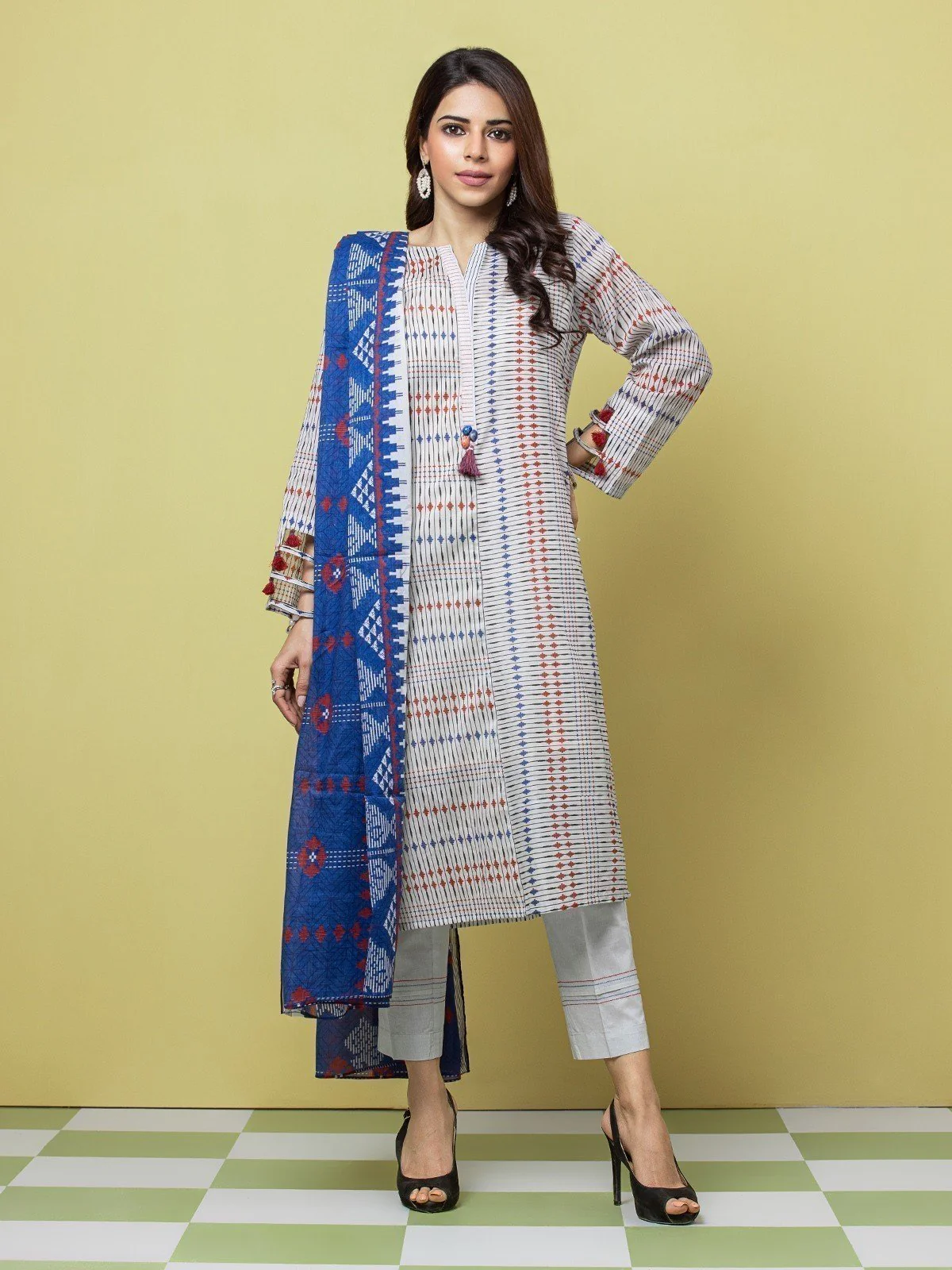 Printed Lawn Suit - EWU23A1-26085