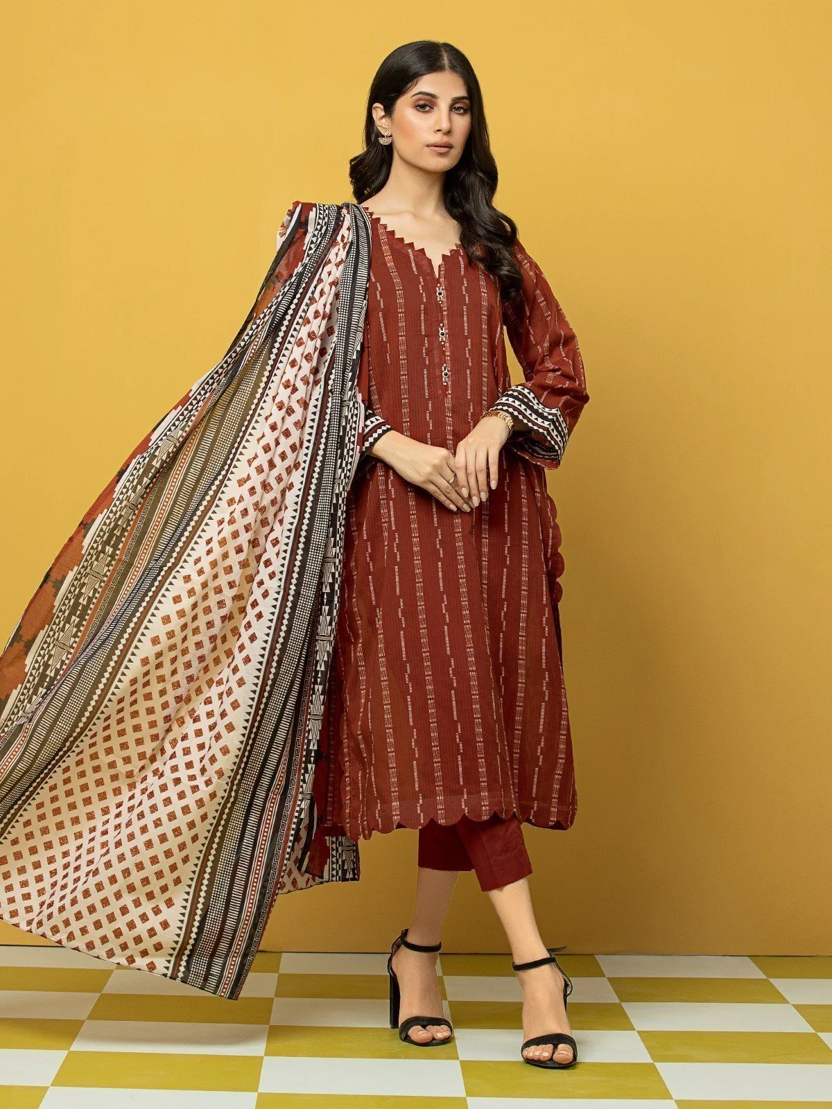 Printed Lawn Suit - EWU23A1-26100