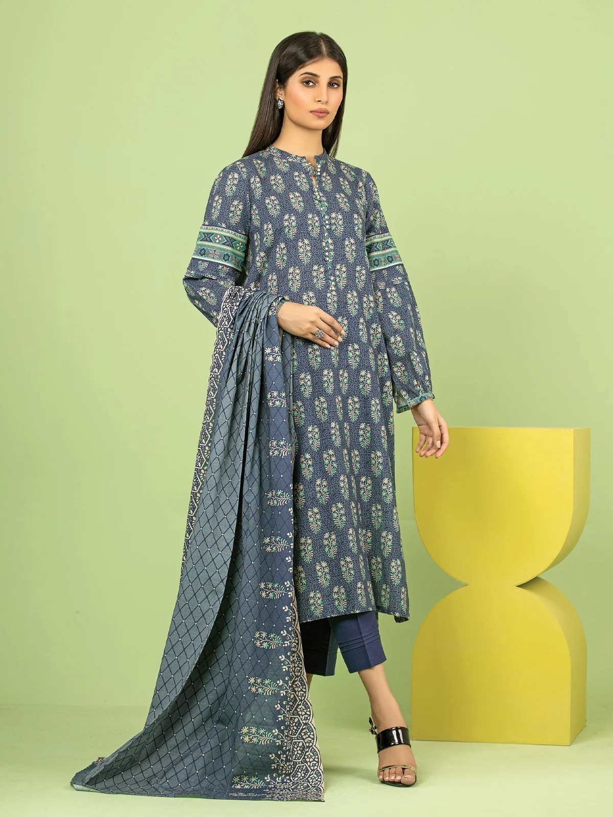 Printed Lawn Suit - EWU23A1-26177