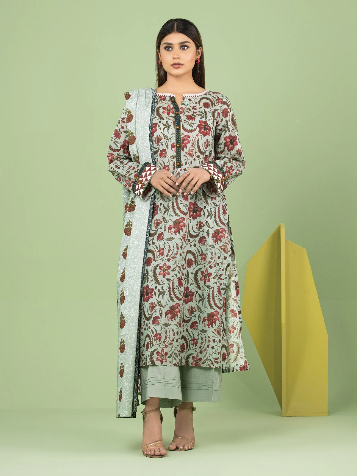 Printed Lawn Suit - EWU23A1-26185