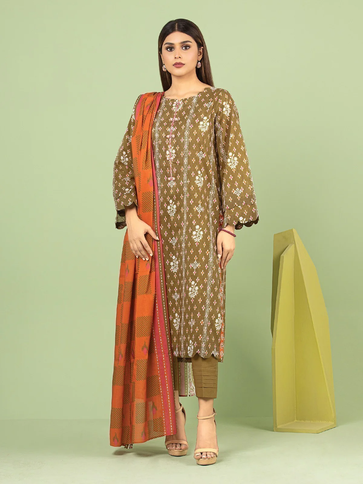 Printed Lawn Suit - EWU23A1-26188