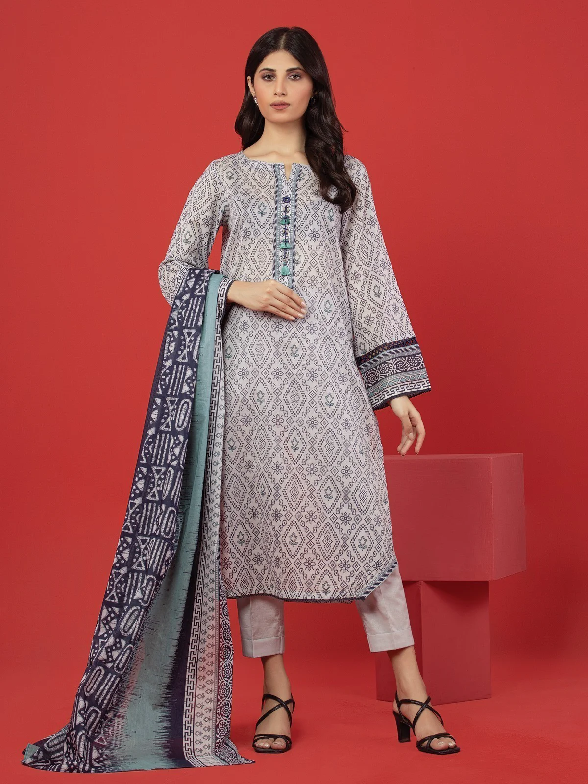 Printed Lawn Suit - EWU23A1-26192