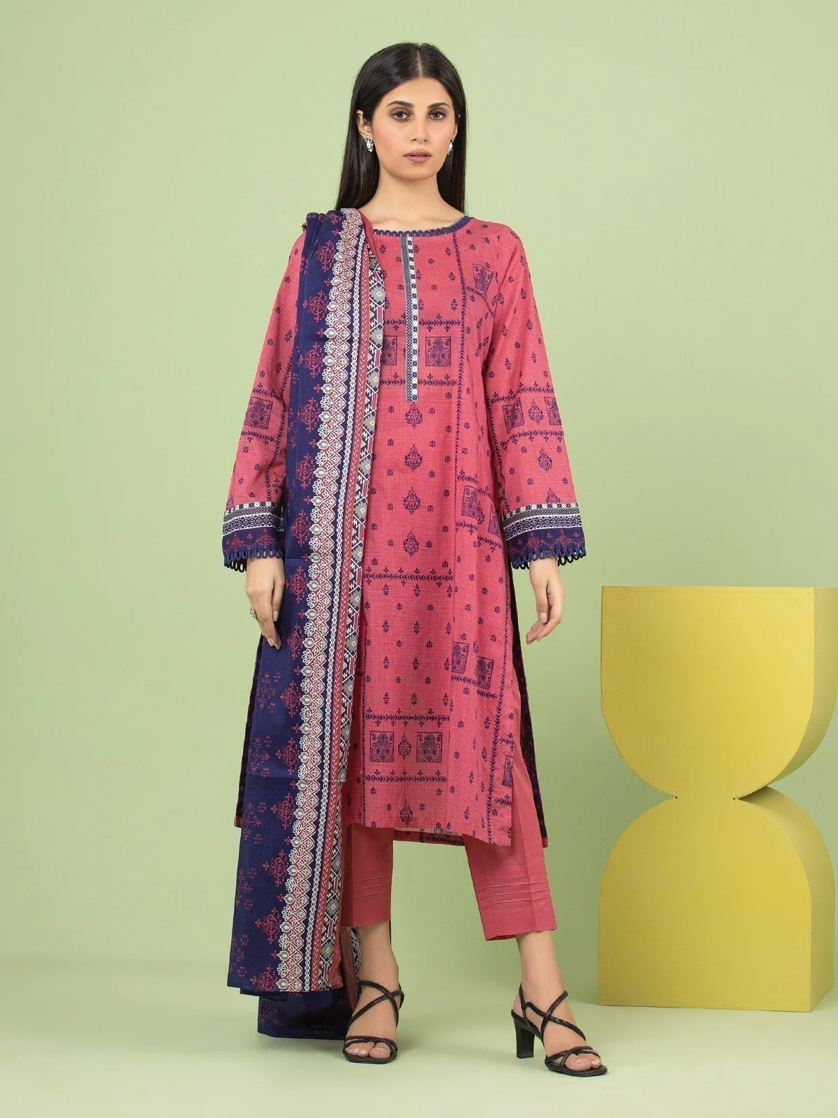 Printed Lawn Suit - EWU23A1-26195