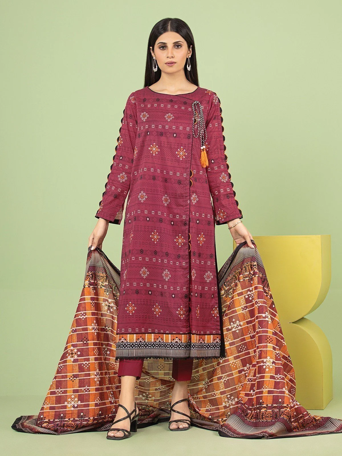 Printed Lawn Suit - EWU23A1-26202