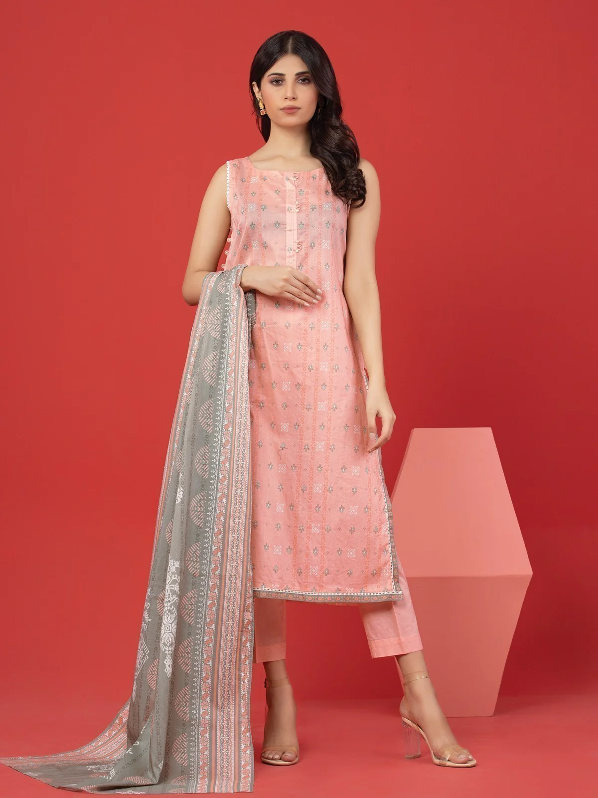 Printed Lawn Suit - EWU23A1-26213
