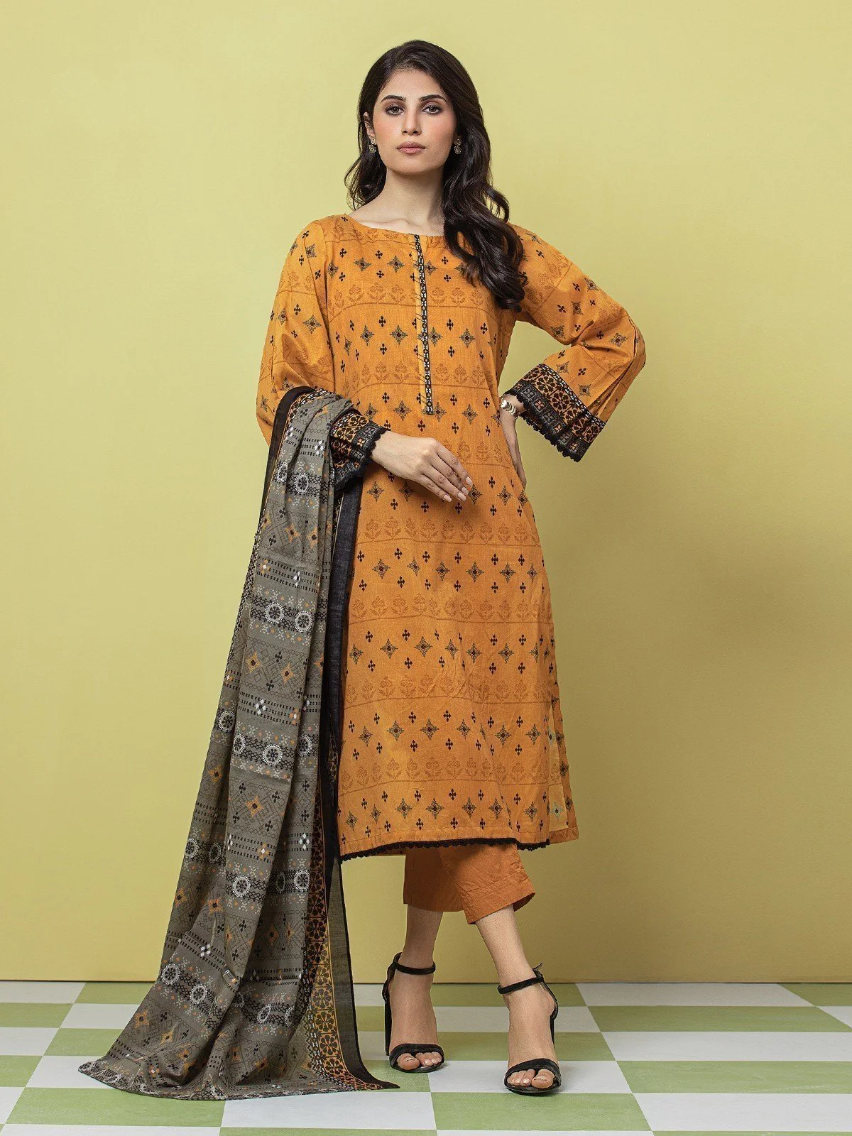 Printed Lawn Suit - EWU23A1-26215