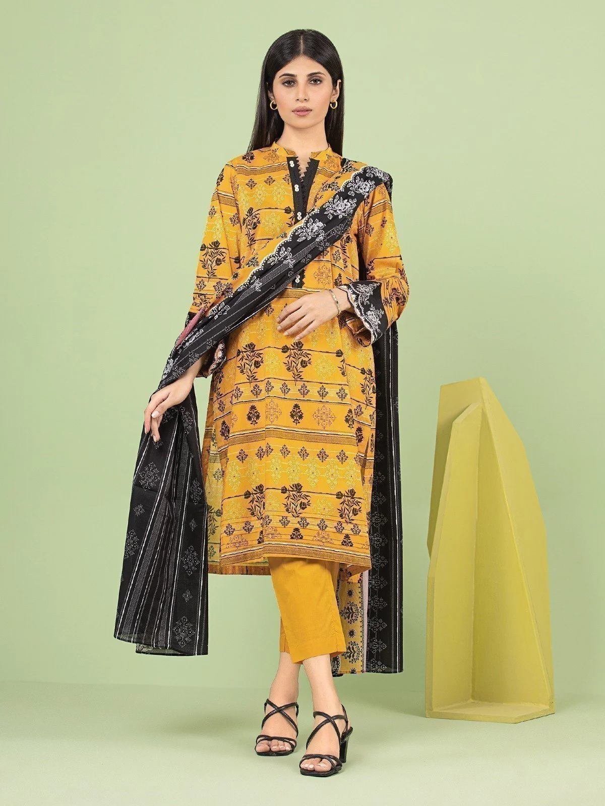 Printed Lawn Suit - EWU23A1-26235