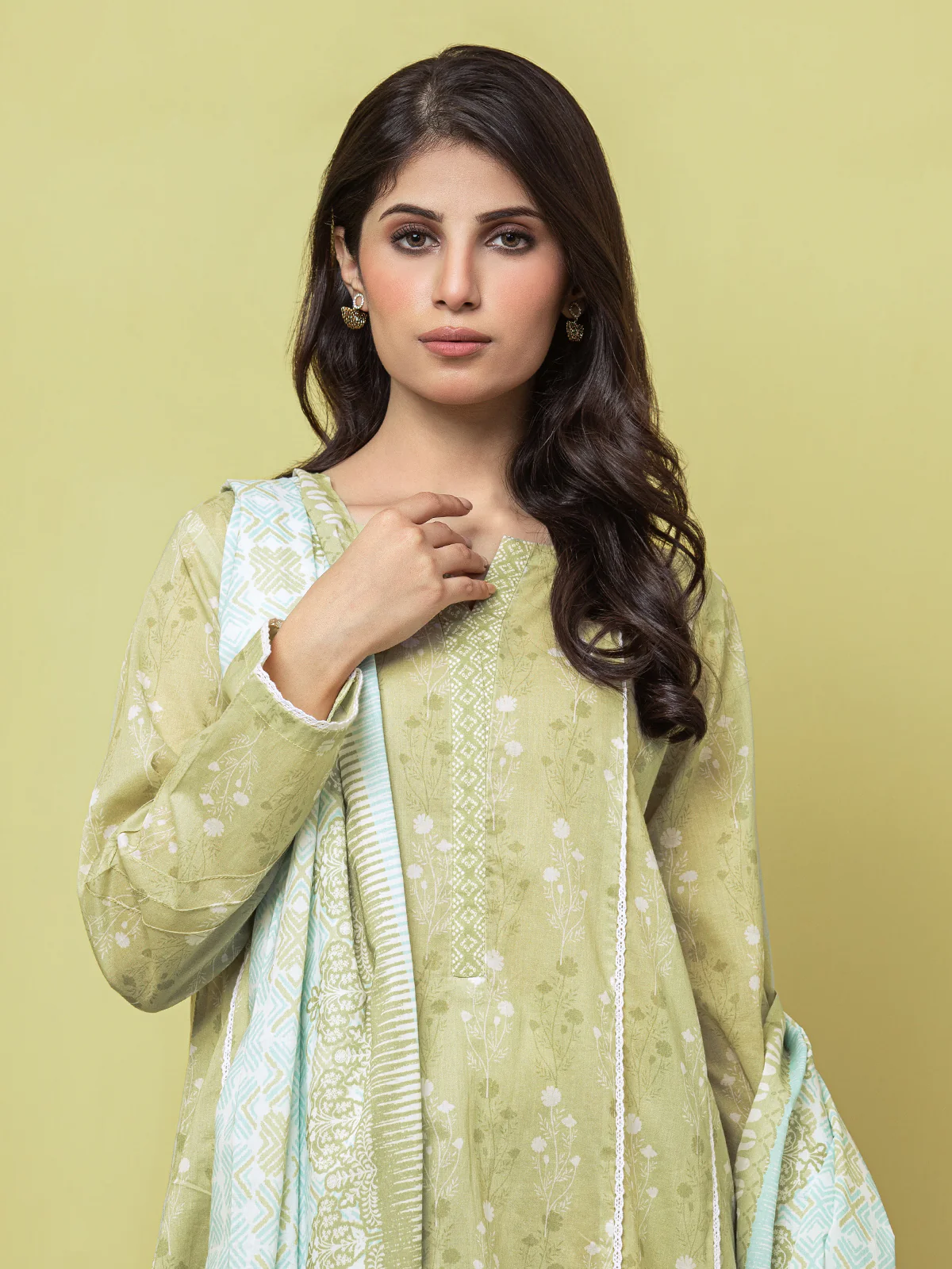 Printed Lawn Suit - EWU23A1-26241 - Image 2