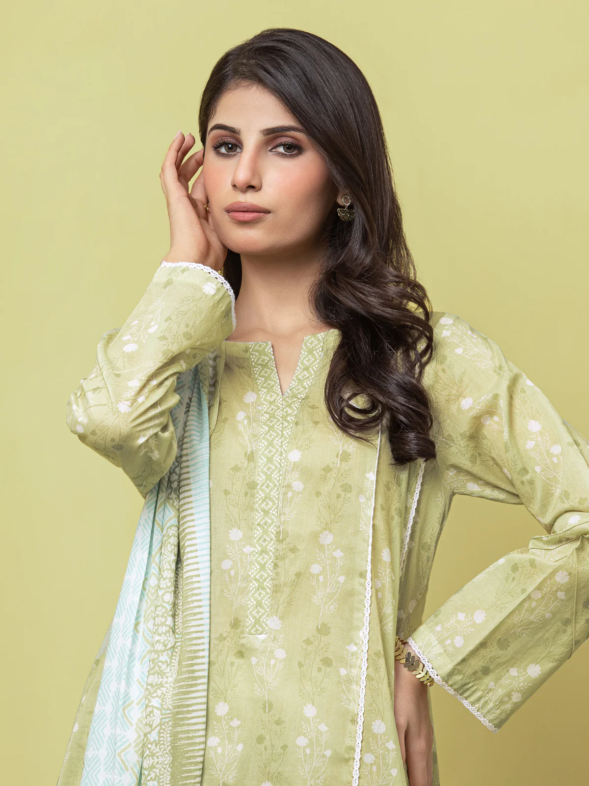 Printed Lawn Suit - EWU23A1-26241 - Image 3