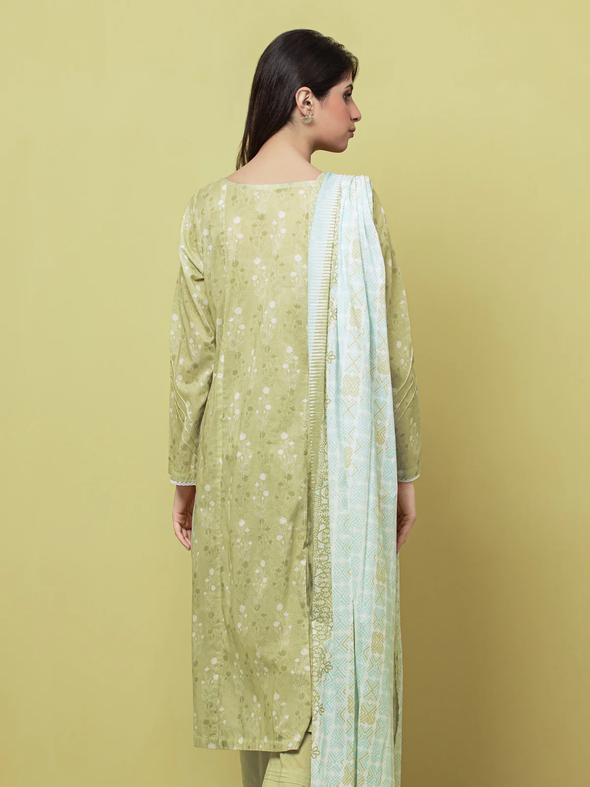 Printed Lawn Suit - EWU23A1-26241 - Image 7