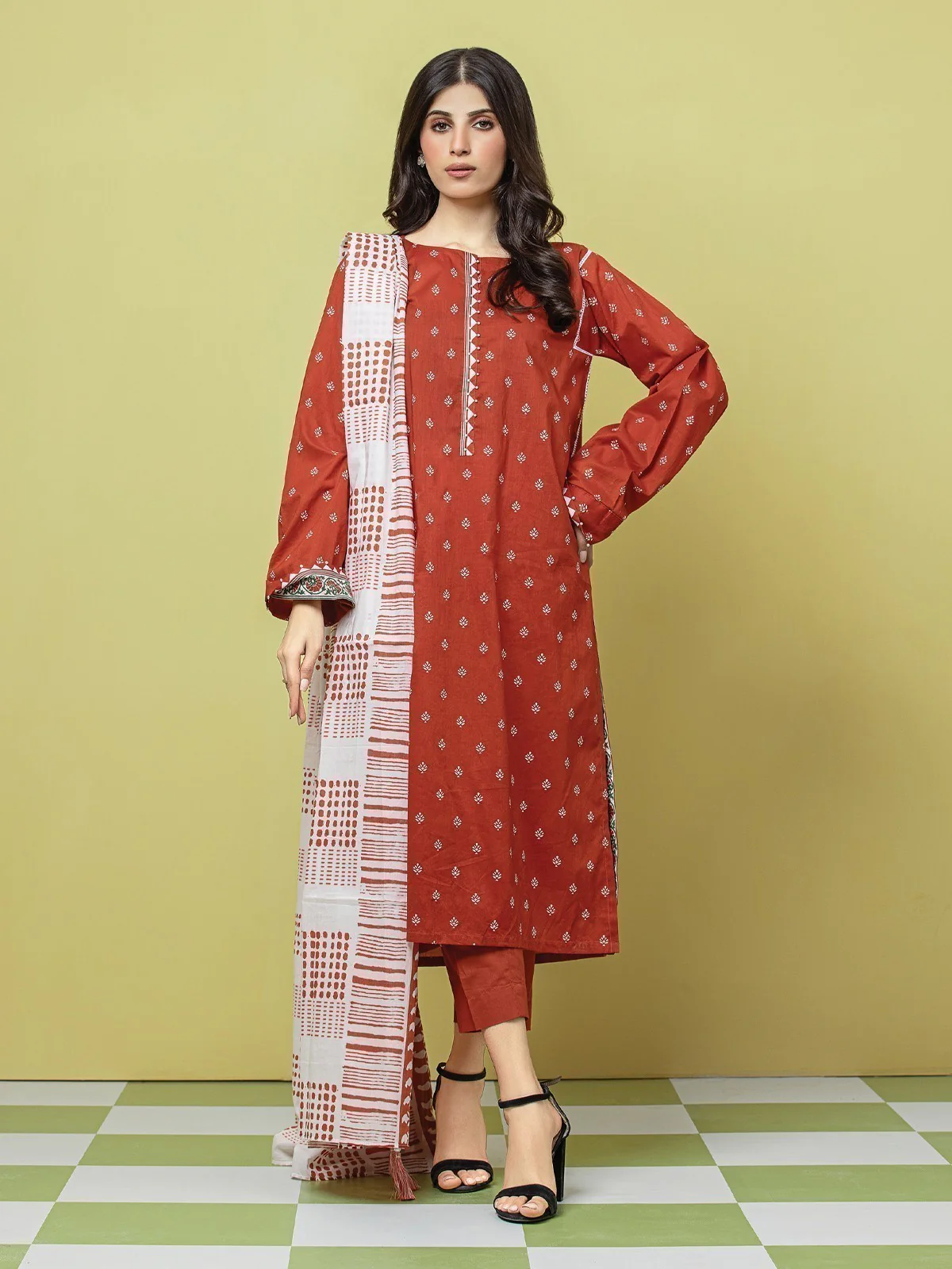 Printed Lawn Suit - EWU23A1-26252