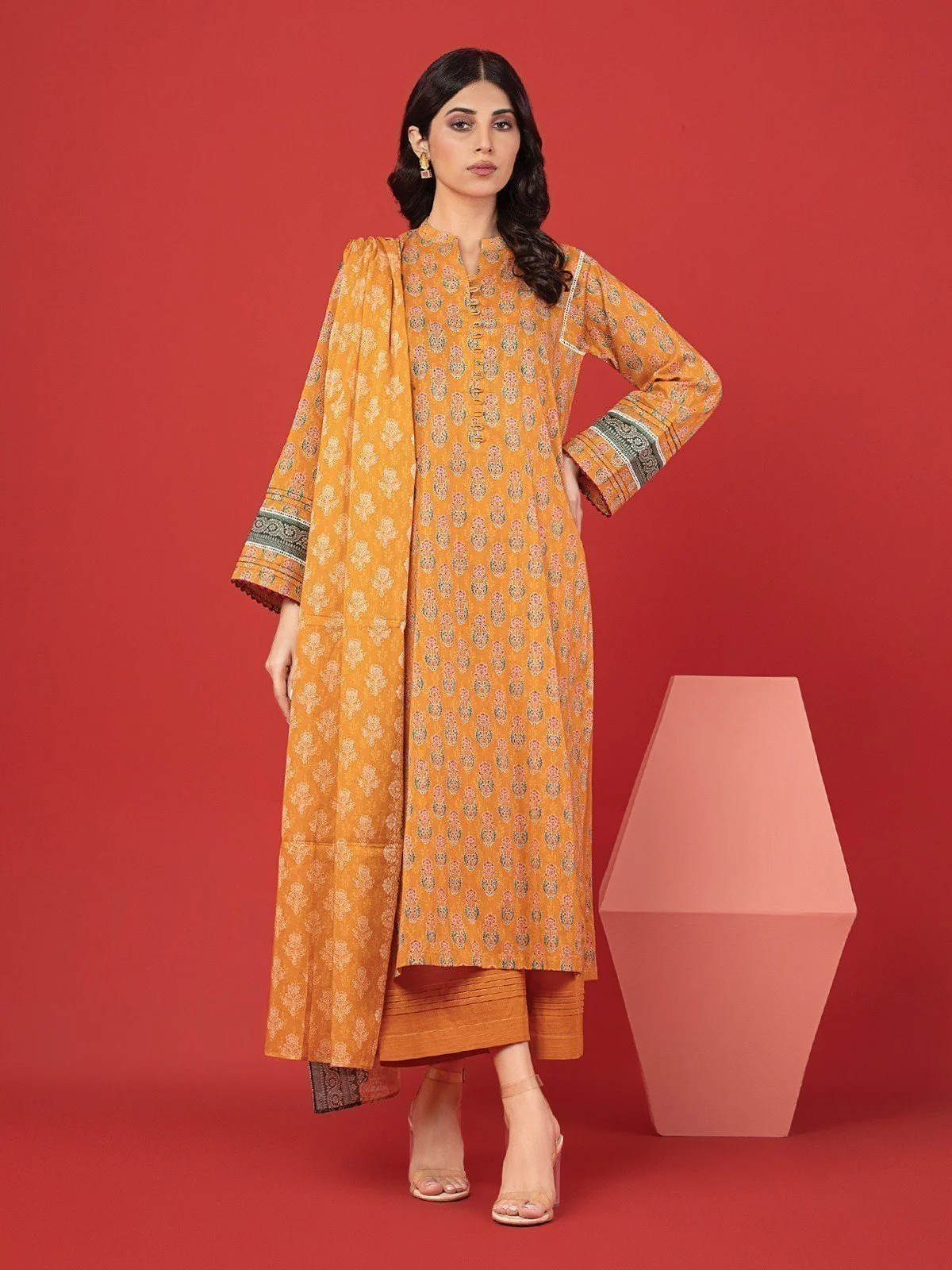 Printed Lawn Suit - EWU23A1-26347