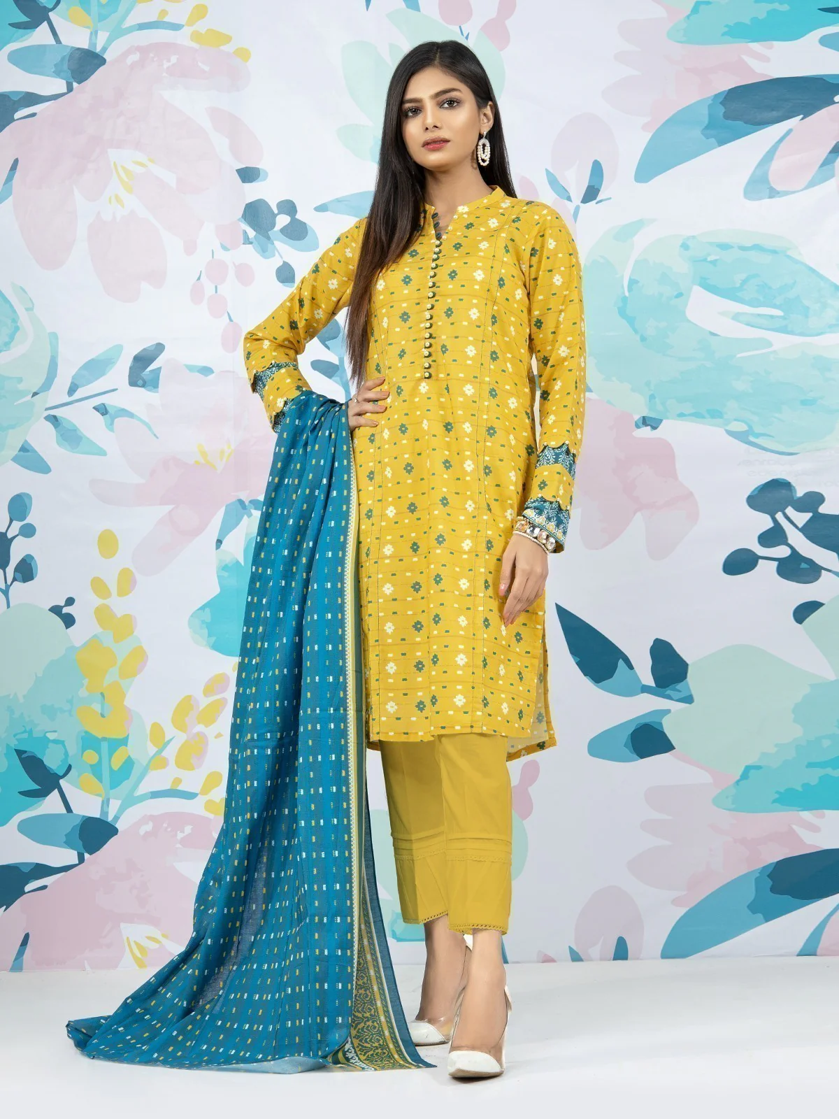 Printed Lawn Suit - EWU23A1-26361