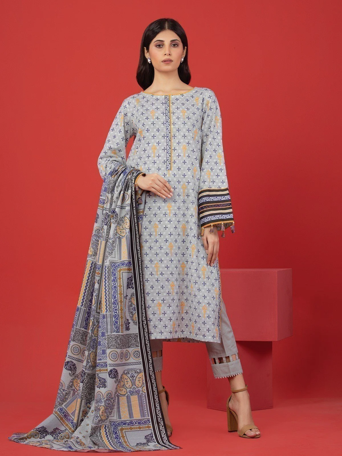 Printed Lawn Suit - EWU23A1-26372