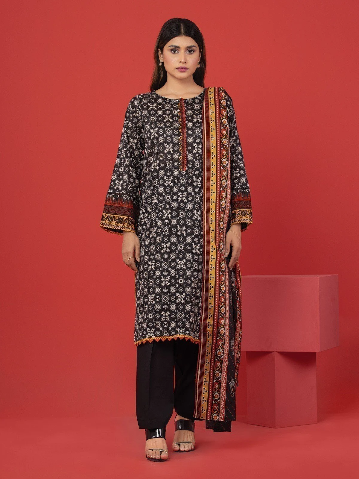 Printed Lawn Suit - EWU23A1-26387