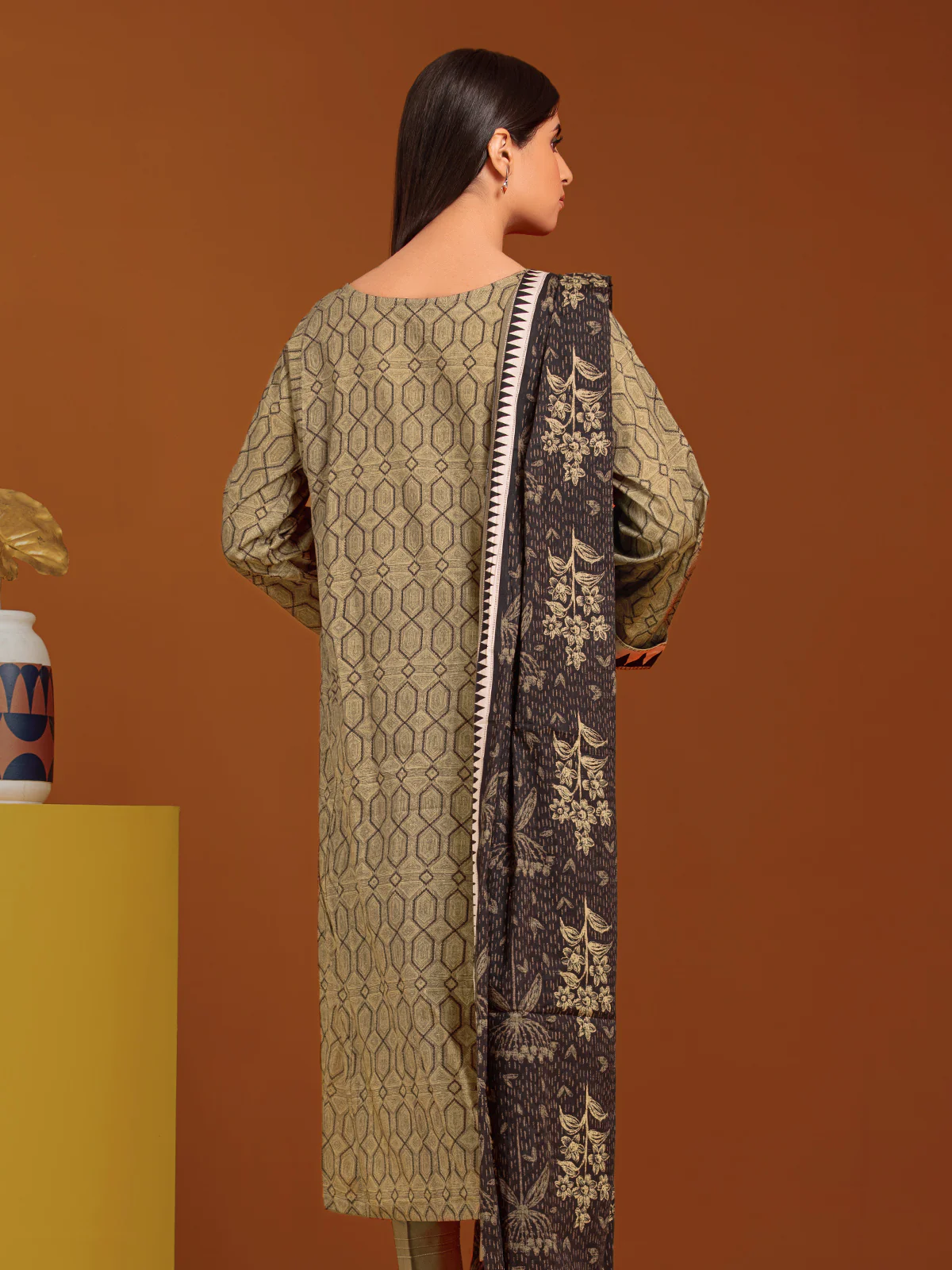 Printed Khaddar Suit - EWU23A3-27067-3P - Image 6