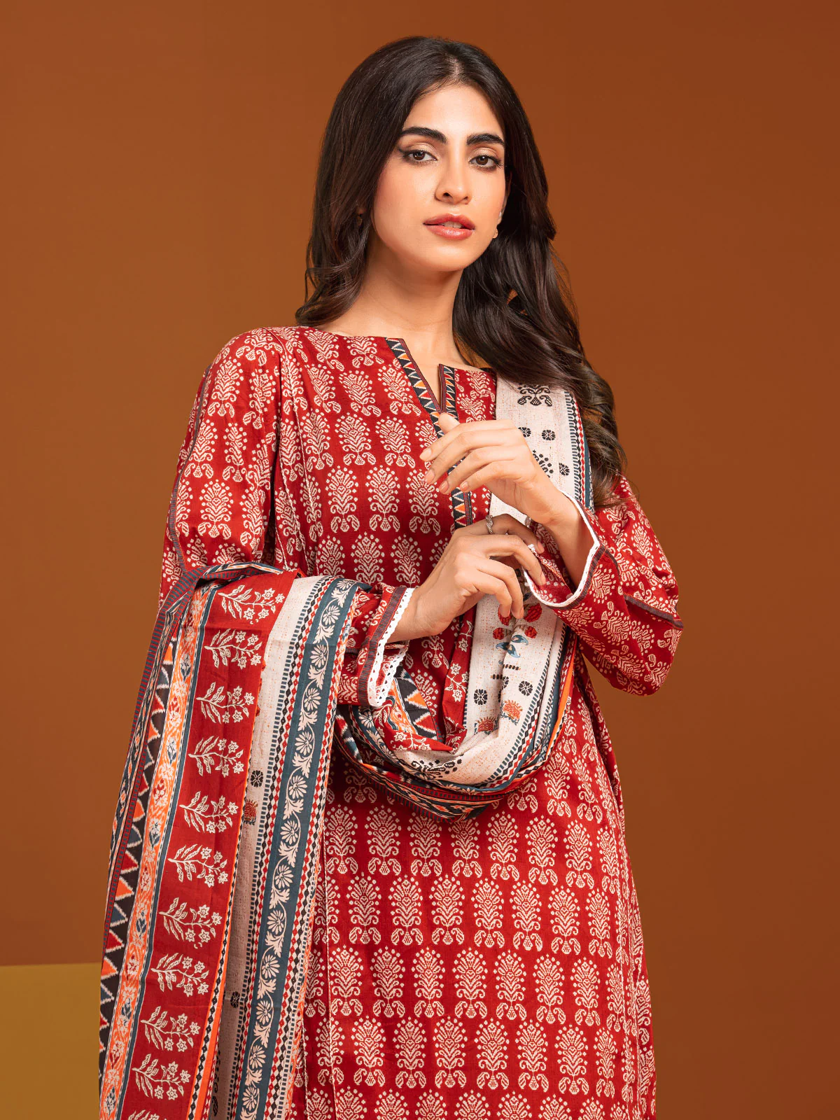 Printed Khaddar Suit - EWU23A3-27088-3P - Image 2
