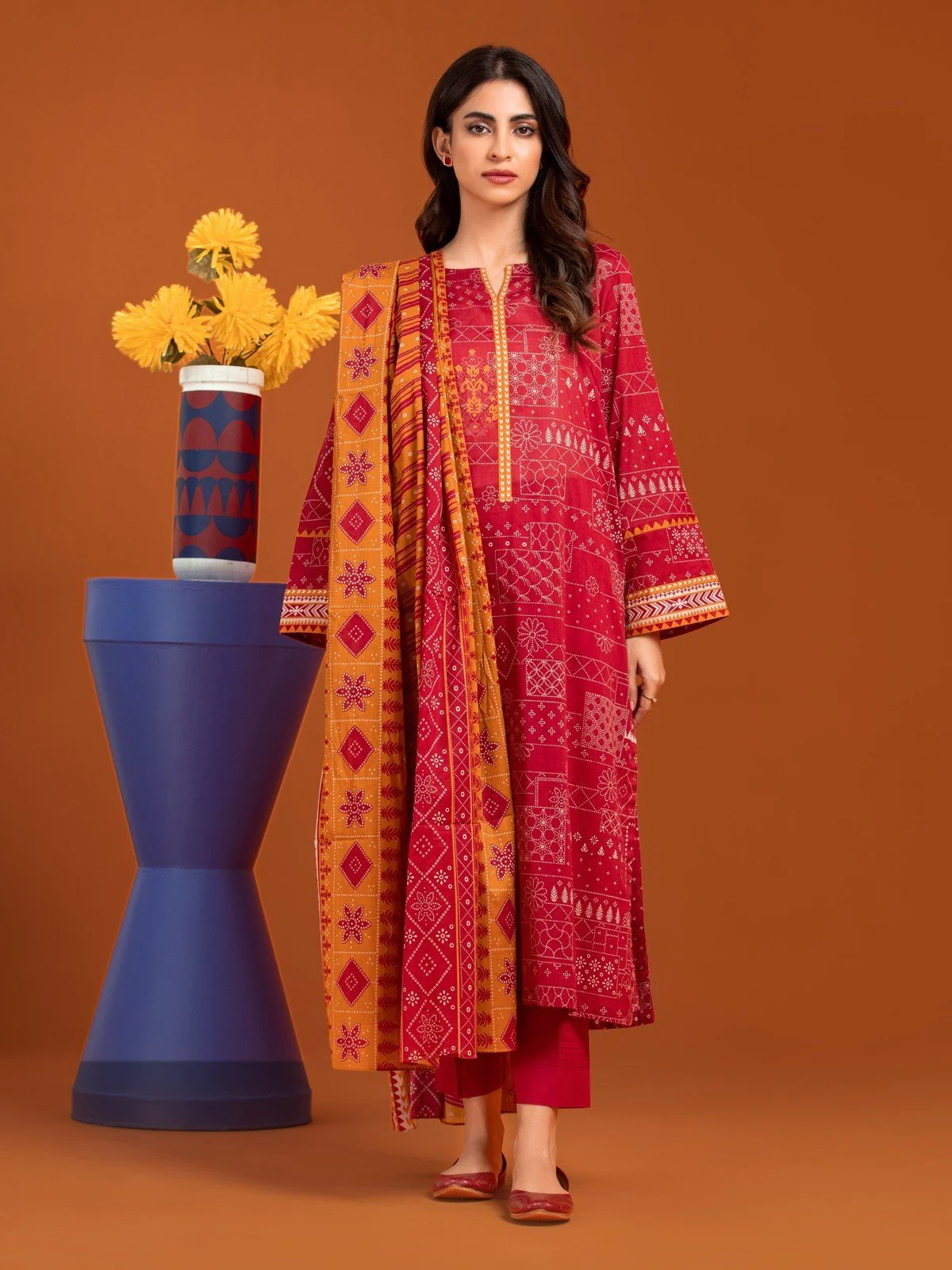 Printed Khaddar Suit - EWU23A3-27176-3P