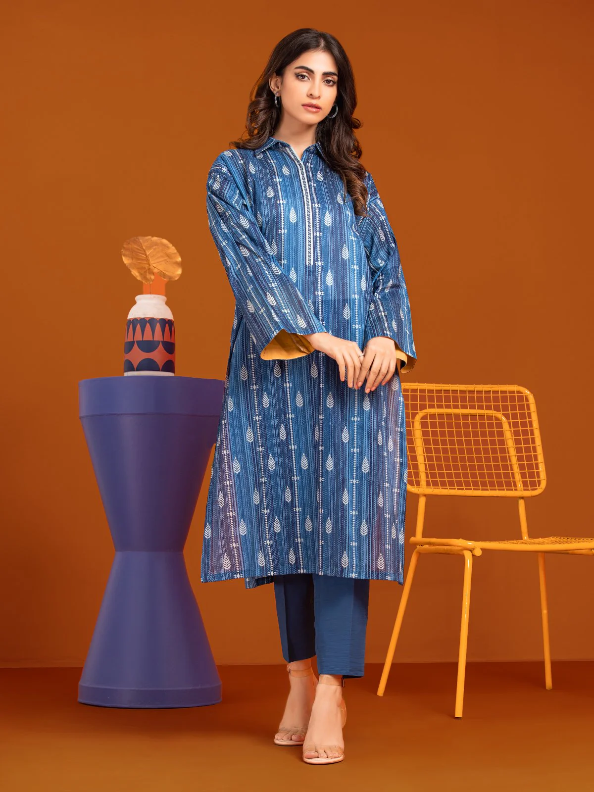 Printed Khaddar Shirt Trouser - EWU23A3-27267ST