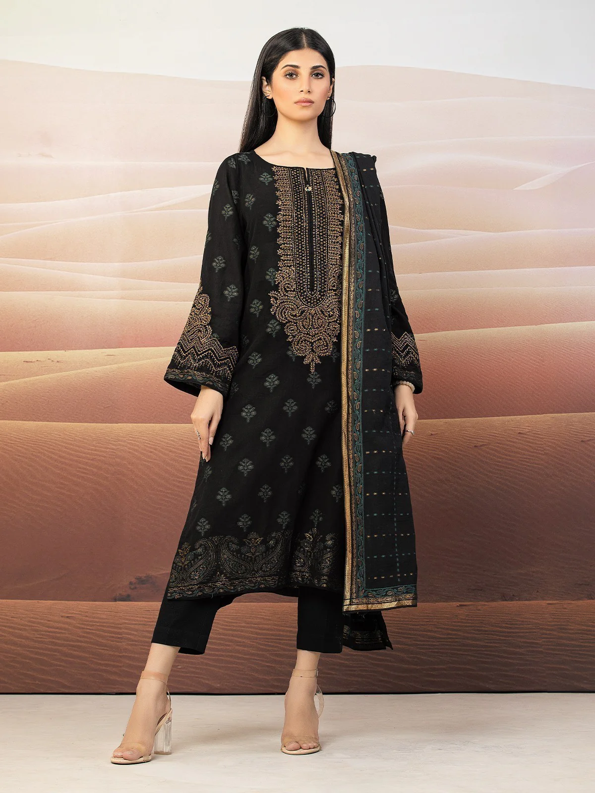 Embroidered Jacquard Suit - EWU23V3-23636
