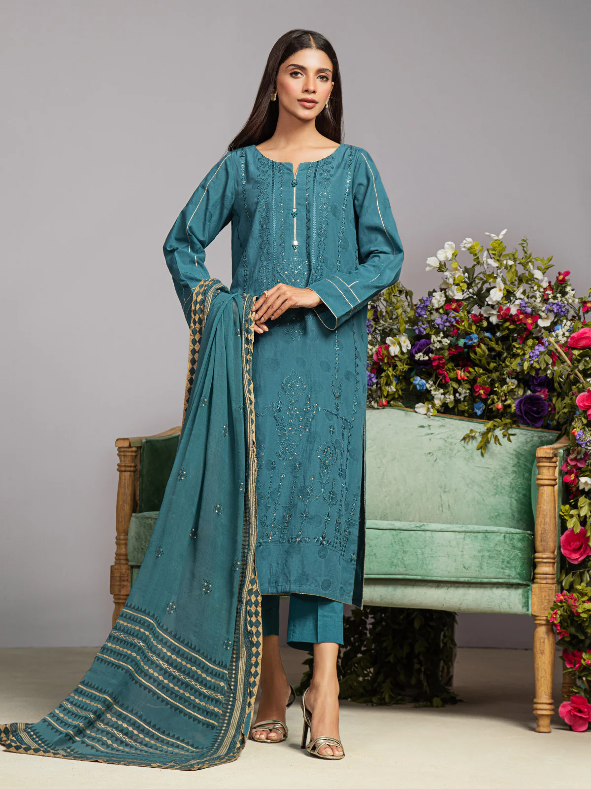 Embroidered Dobby Suit - EWU23V7-26738-3P - Image 6