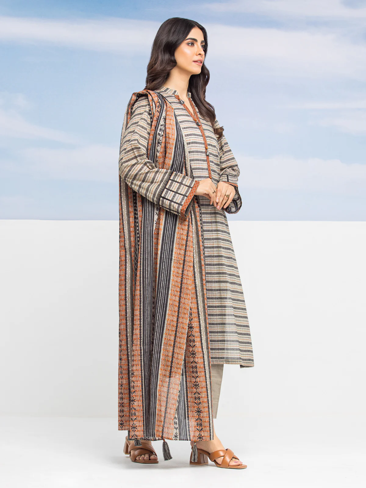 Printed Lawn Suit - EWU24A1-28009-3P - Image 6
