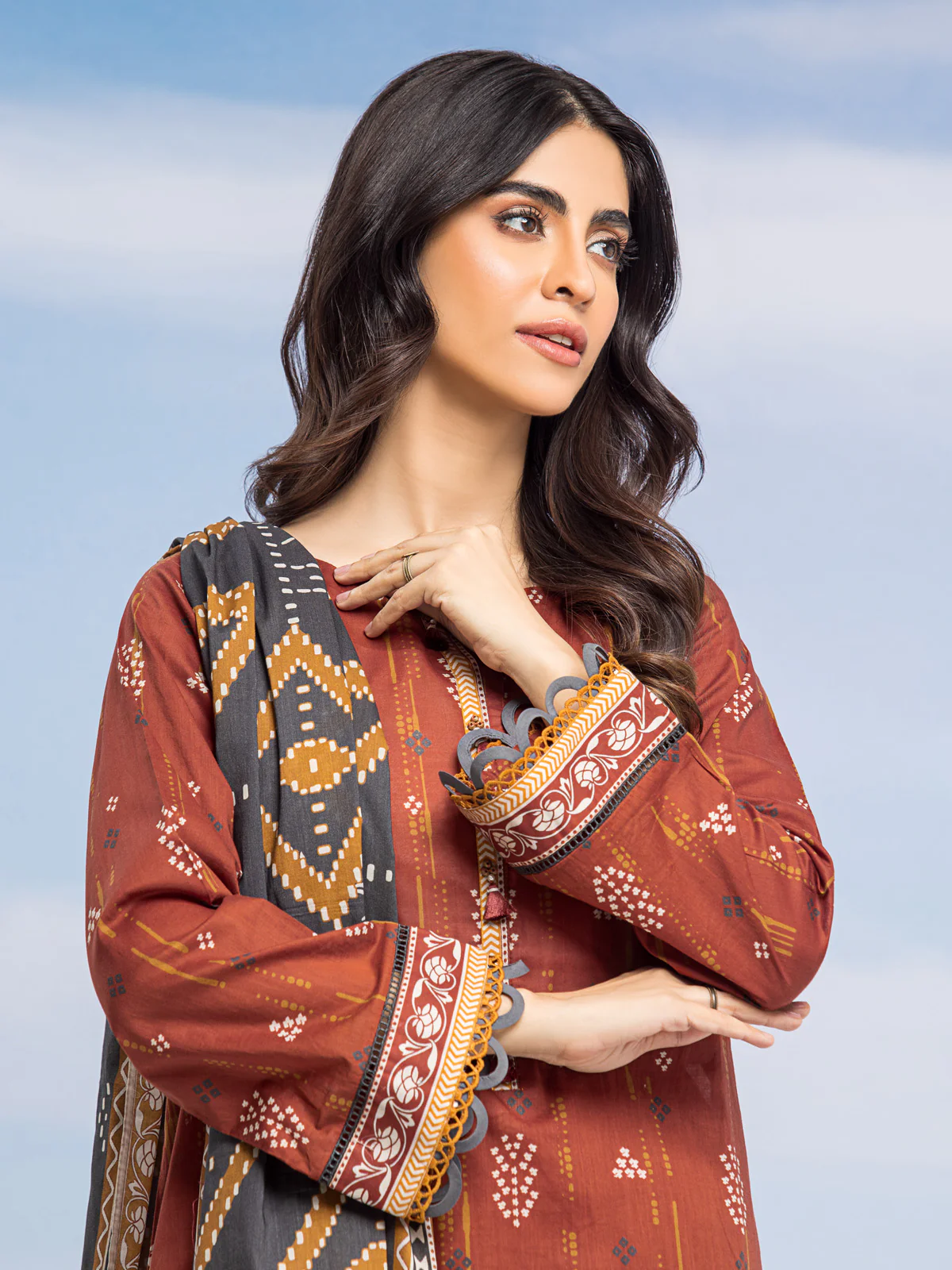 Printed Lawn Suit - EWU24A1-28187-3P - Image 3