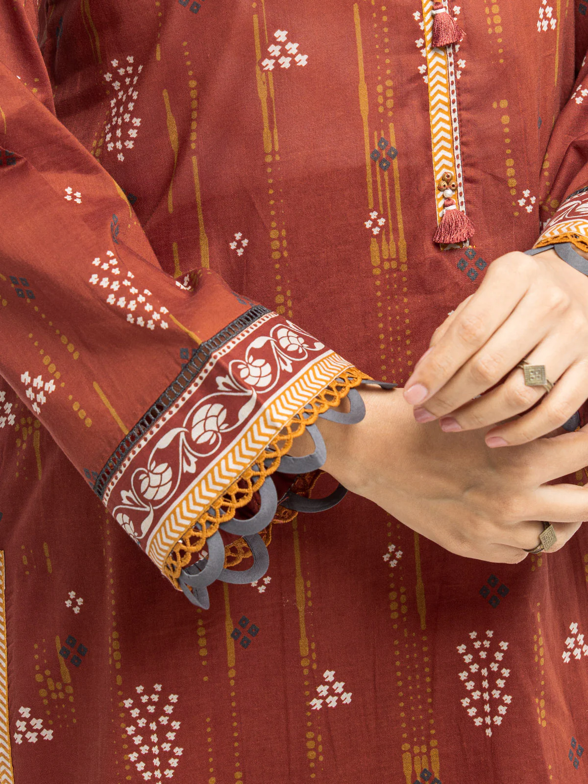 Printed Lawn Suit - EWU24A1-28187-3P - Image 5