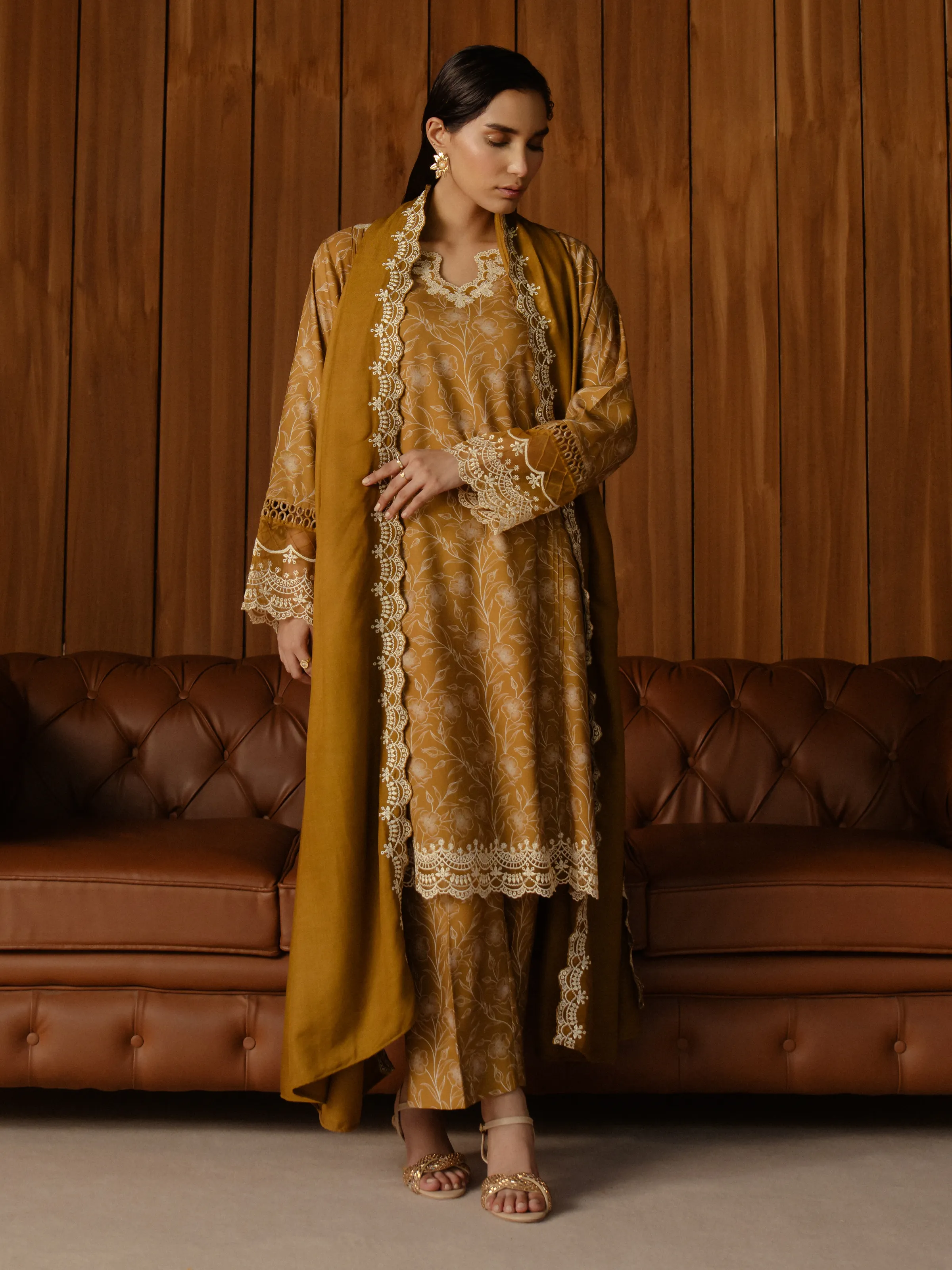 Embroidered Marina Twill Shirt Trouser - EWU24V14-30178ST - Image 2