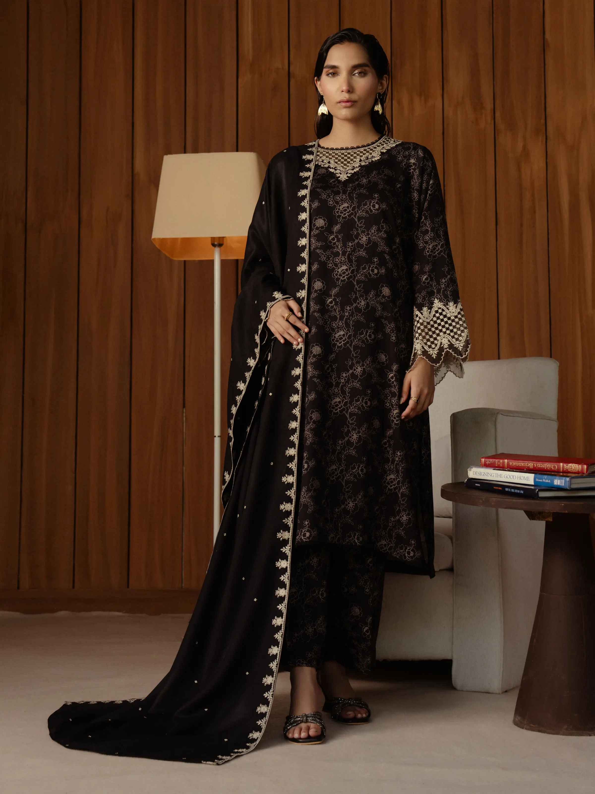 Embroidered Marina Twill Shirt Trouser - EWU24V14-30179ST - Image 2