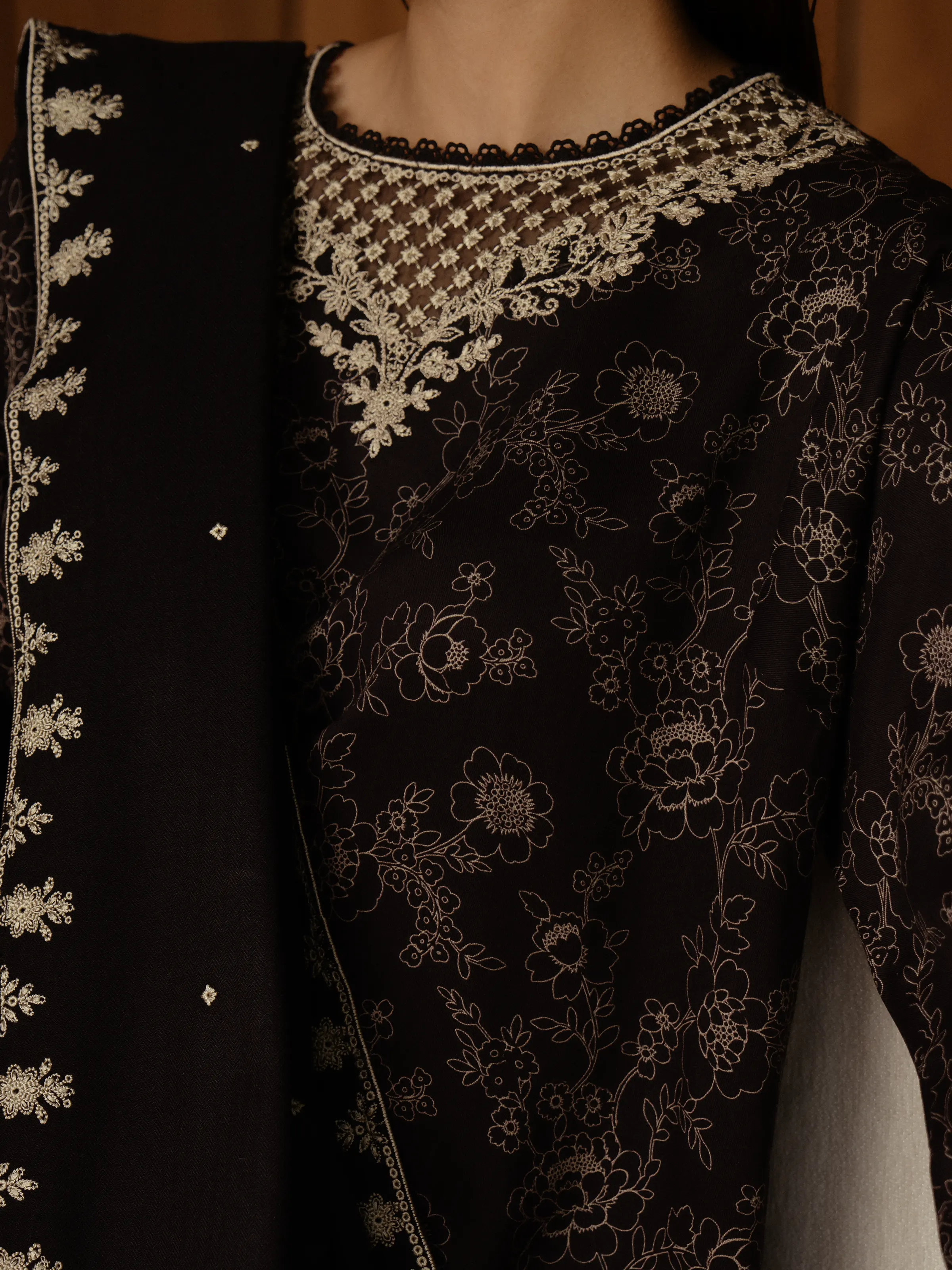 Embroidered Marina Twill Shirt Trouser - EWU24V14-30179ST - Image 4