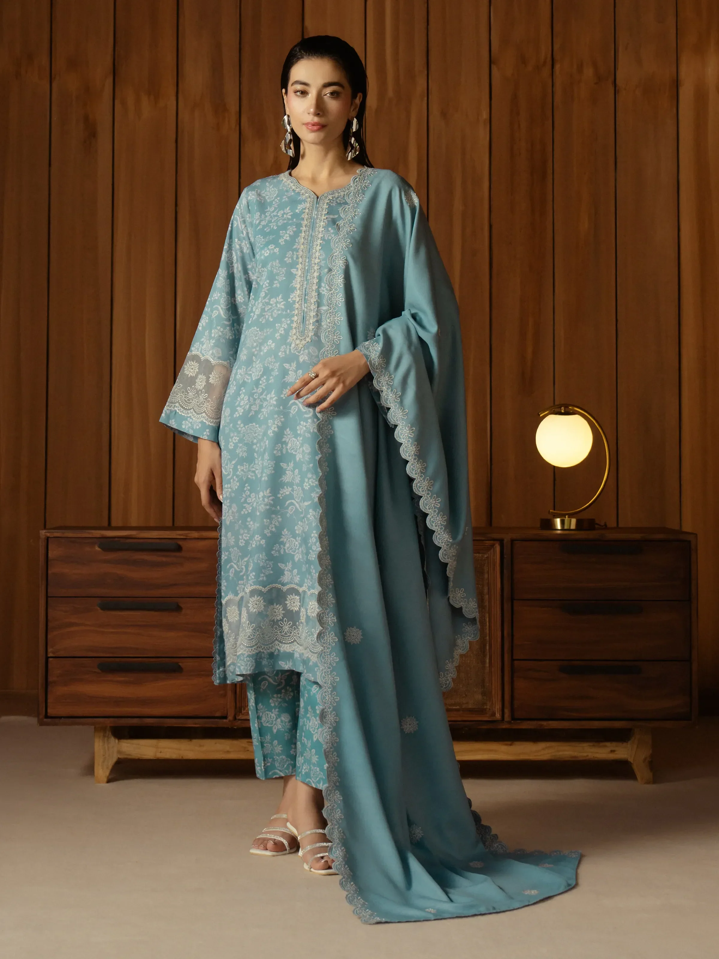 Embroidered Marina Twill Shirt Trouser - EWU24V14-30183ST - Image 2