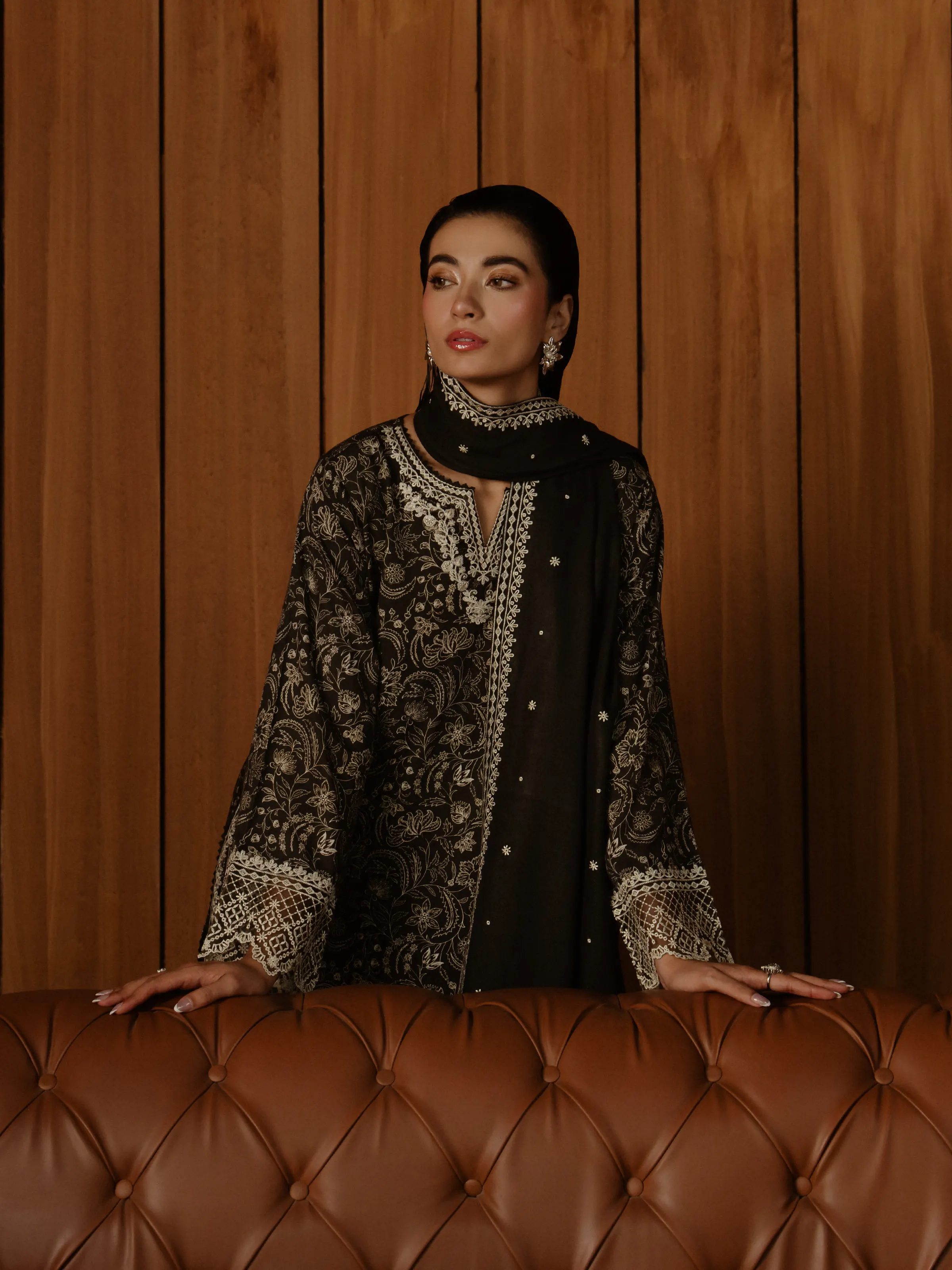 Embroidered Marina Twill Shirt Trouser - EWU24V14-30185ST - Image 3
