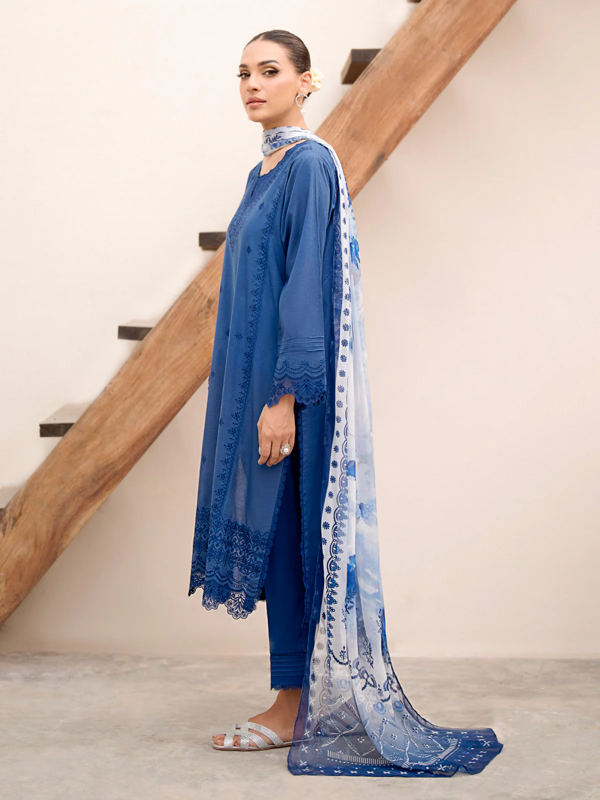 Embroidered Cambric Suit - EWU24V2-28616-3P - Image 2