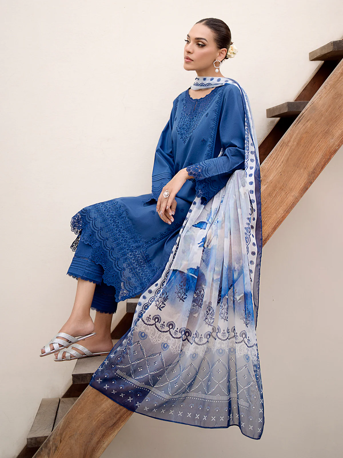 Embroidered Cambric Suit - EWU24V2-28616-3P - Image 5