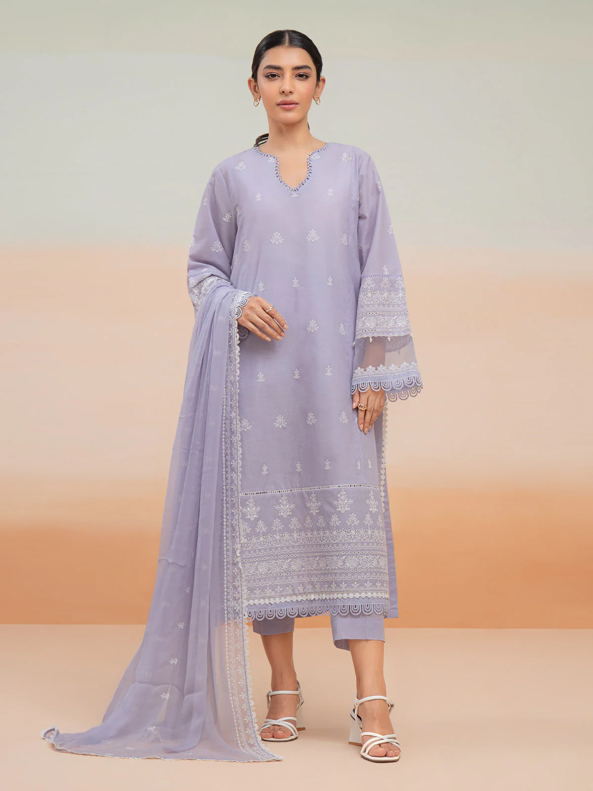 Embroidered Cambric Suit - EWU24V2-28641-3P
