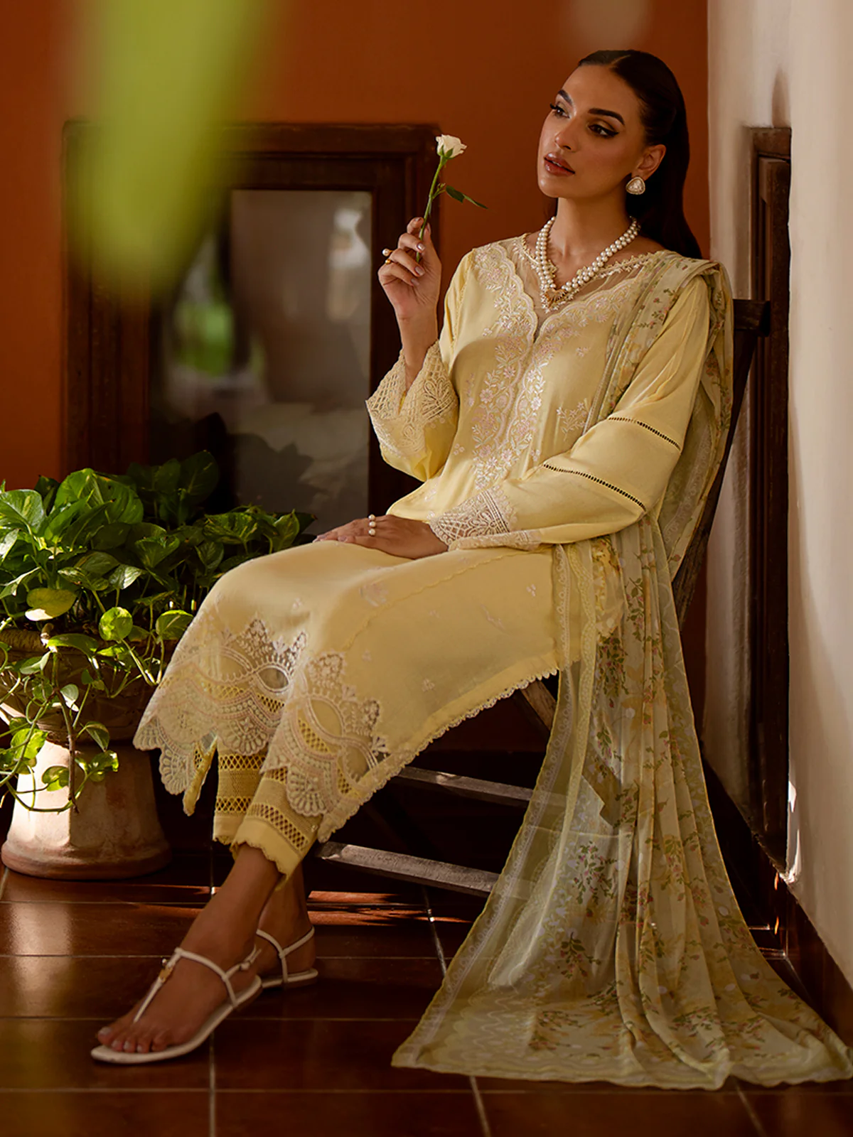 Embroidered Cambric Suit - EWU24V2-30055-3P - Image 5