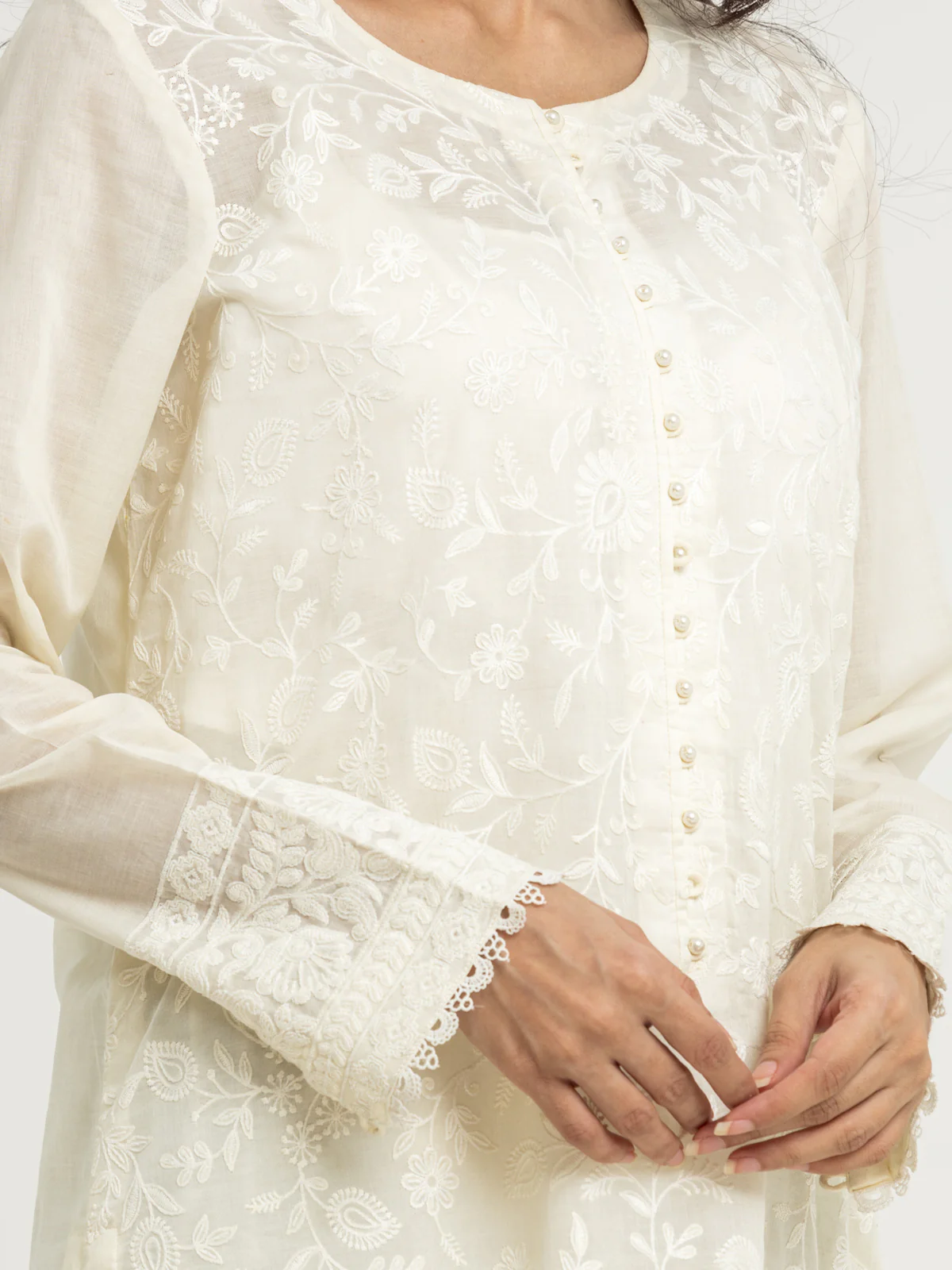 Embroidered Cambric Suit - EWU24V2-30148-3P - Image 3
