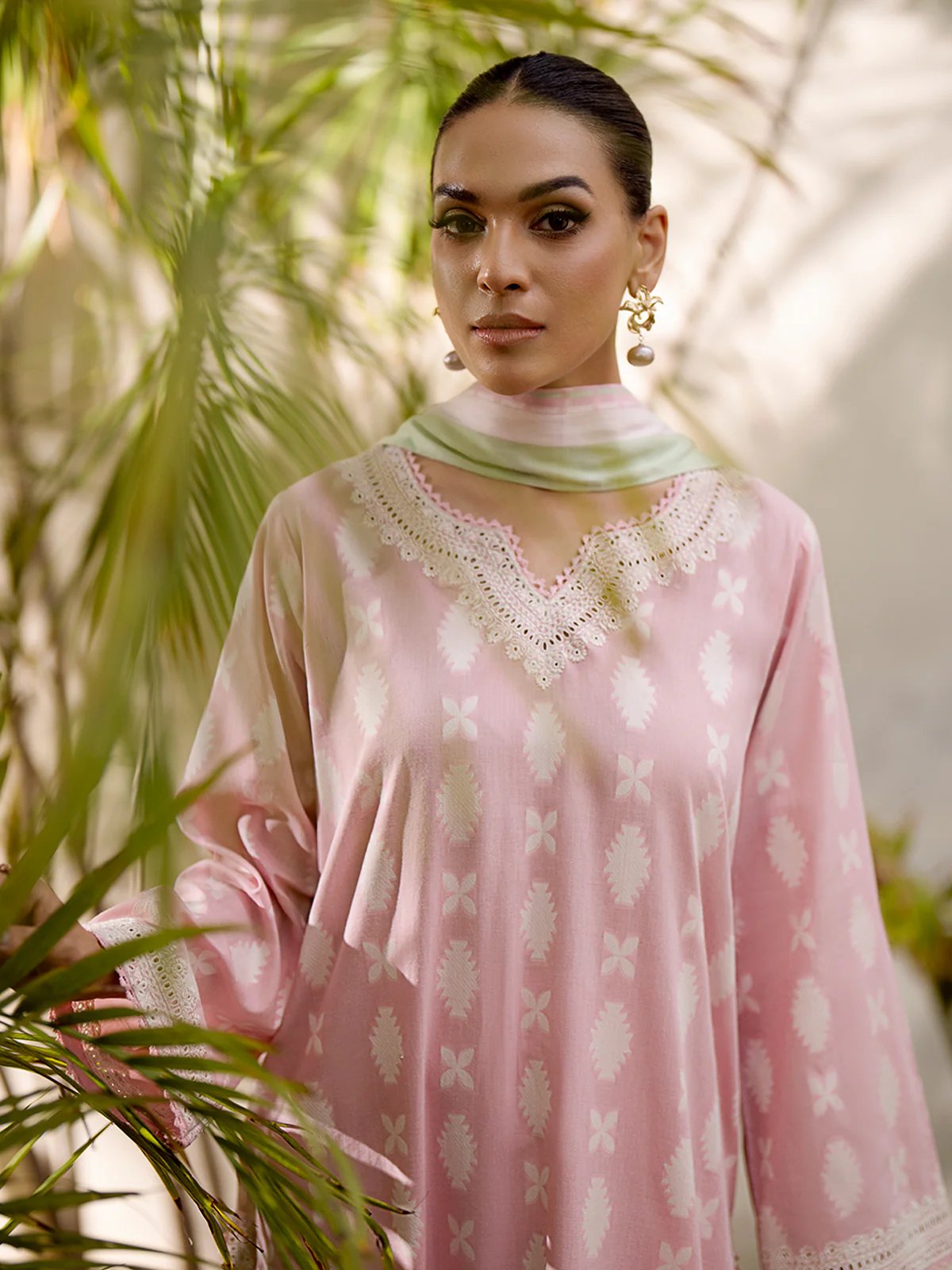 Embroidered Jacquard Suit - EWU24V3-30048-3P - Image 2