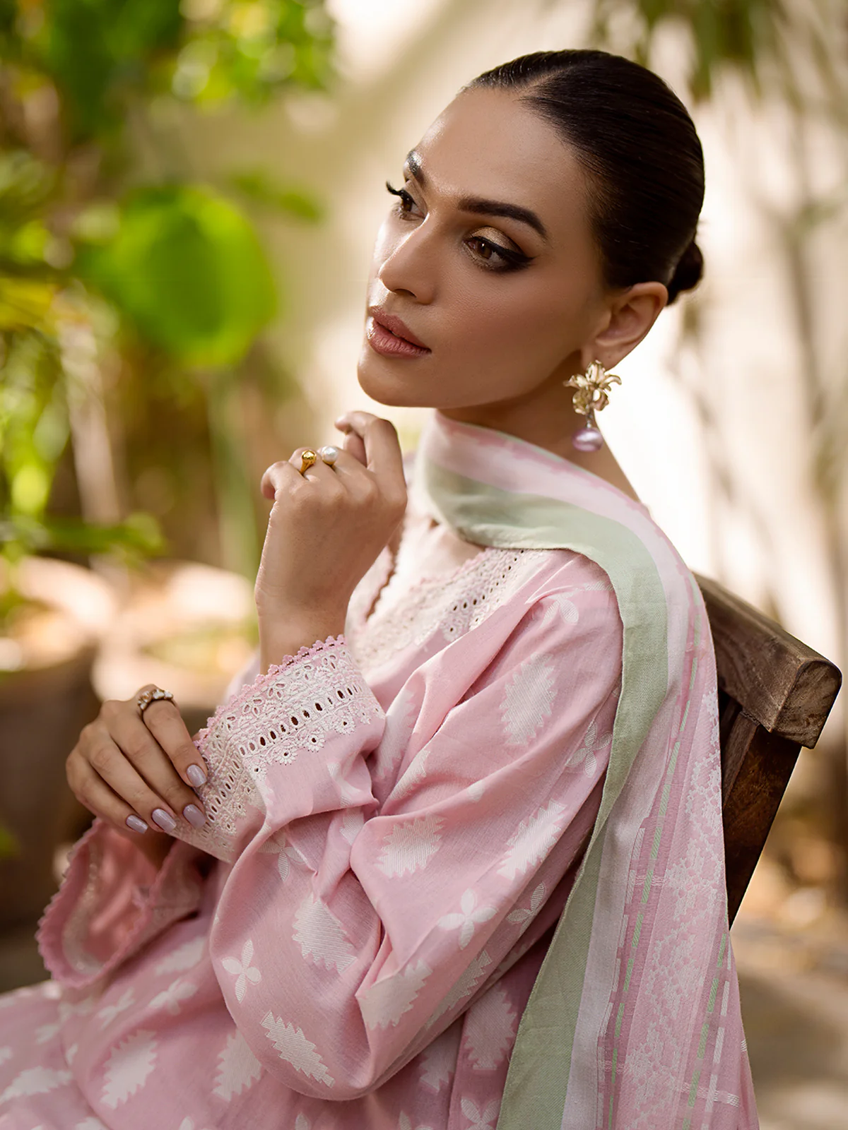 Embroidered Jacquard Suit - EWU24V3-30048-3P - Image 4